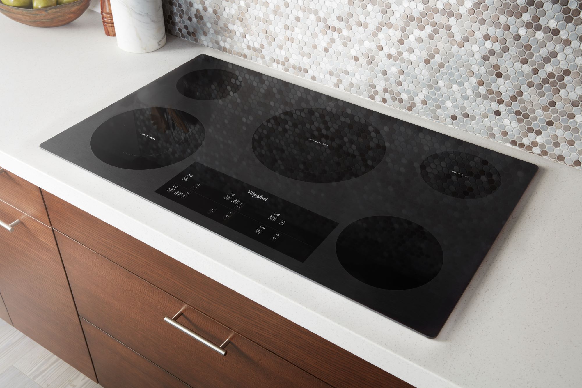 Whirlpool 30-in 5 burners Smooth Surface (Radiant) Stainless steel Electric Cooktop