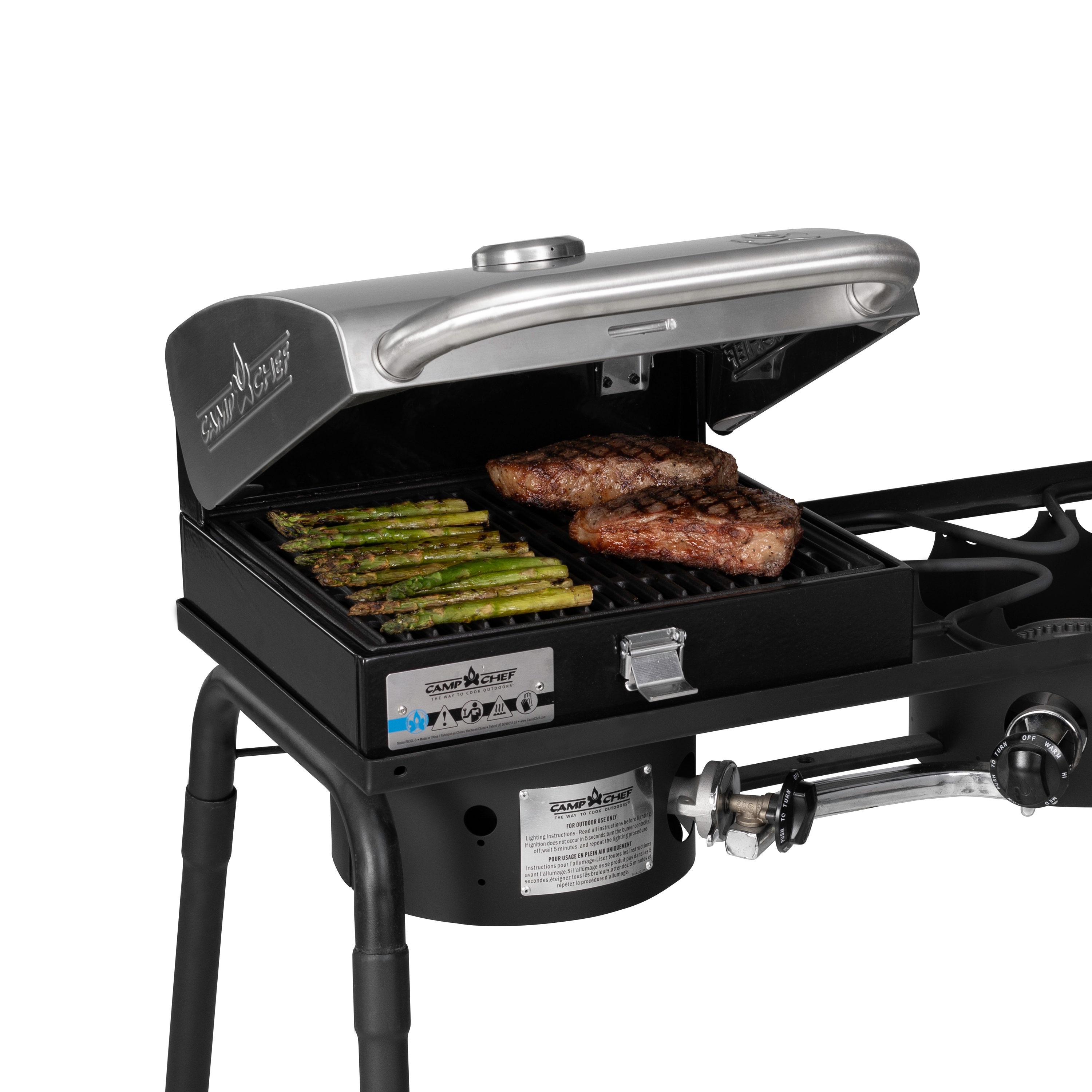 Camp Chef Deluxe Stainless Single 14-in Burner Steel Attachable grill box