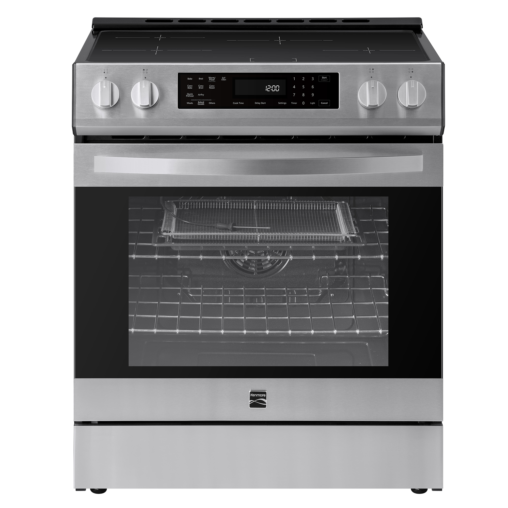 Kenmore 30-in 4 burners 5.6-cu ft 5.6-cu ft / Air Fry Convection Oven Freestanding Single Induction Range ( Stainless Steel )