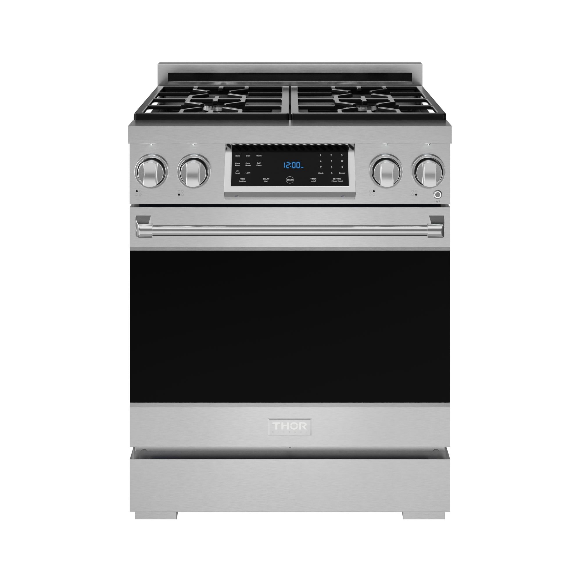 Thor Kitchen Gordon Ramsay Series 30-in 4 burners 4.55-cu ft Convection Oven Freestanding Natural Gas Range ( Stainless Steel )