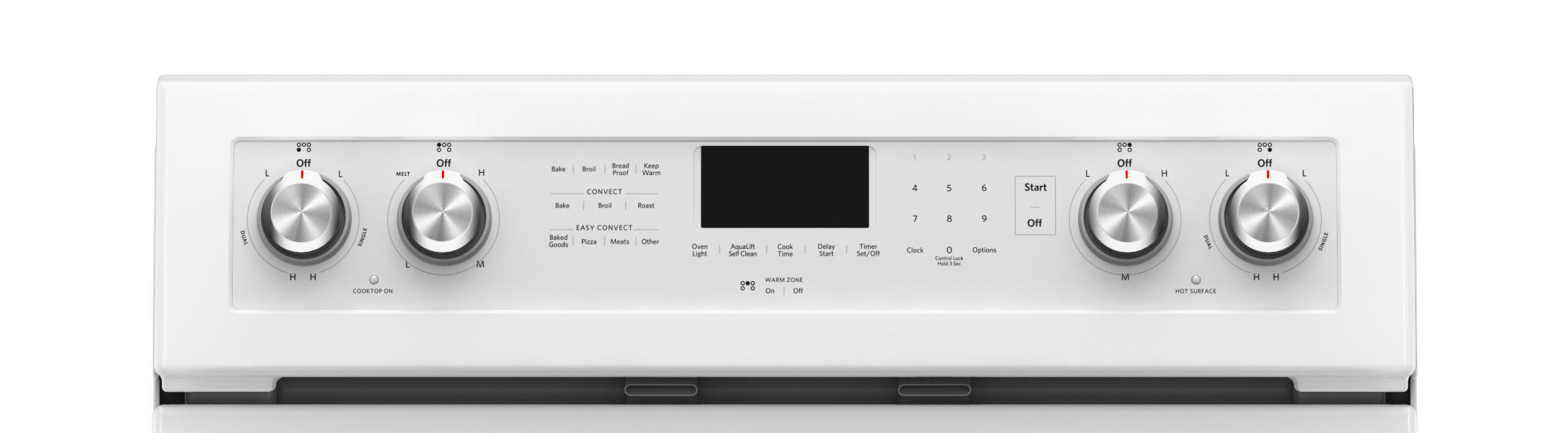 KitchenAid 30-in Glass Top 5 burners 4.2-cu ft / 2.5-cu ft Convection Oven Freestanding Double Oven Electric Range ( White )