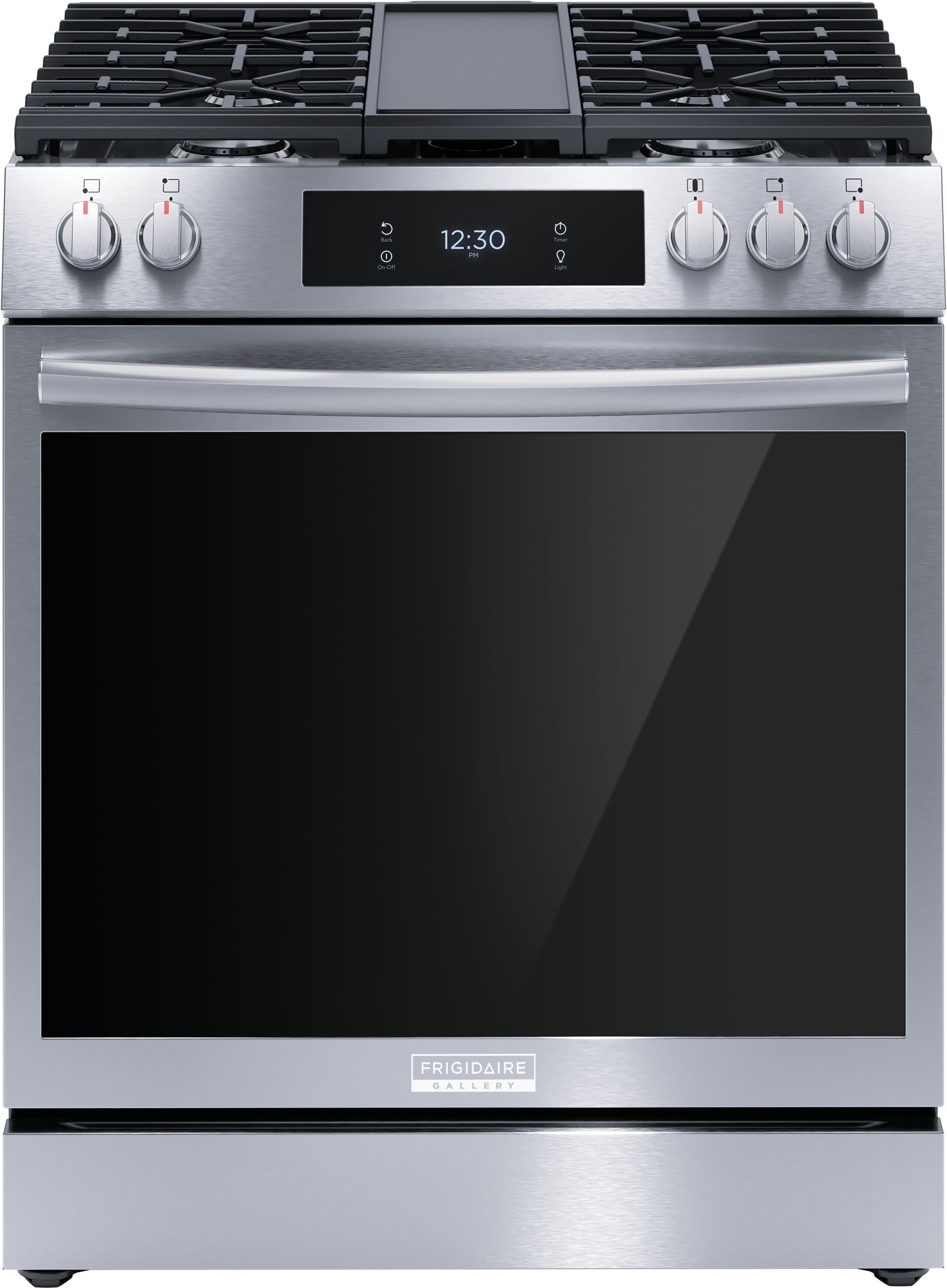 Frigidaire Gallery 30-in 5 burners 6-cu ft Air Fry Convection Oven Slide-In Natural Gas Range ( Fingerprint Resistant Stainless Steel )
