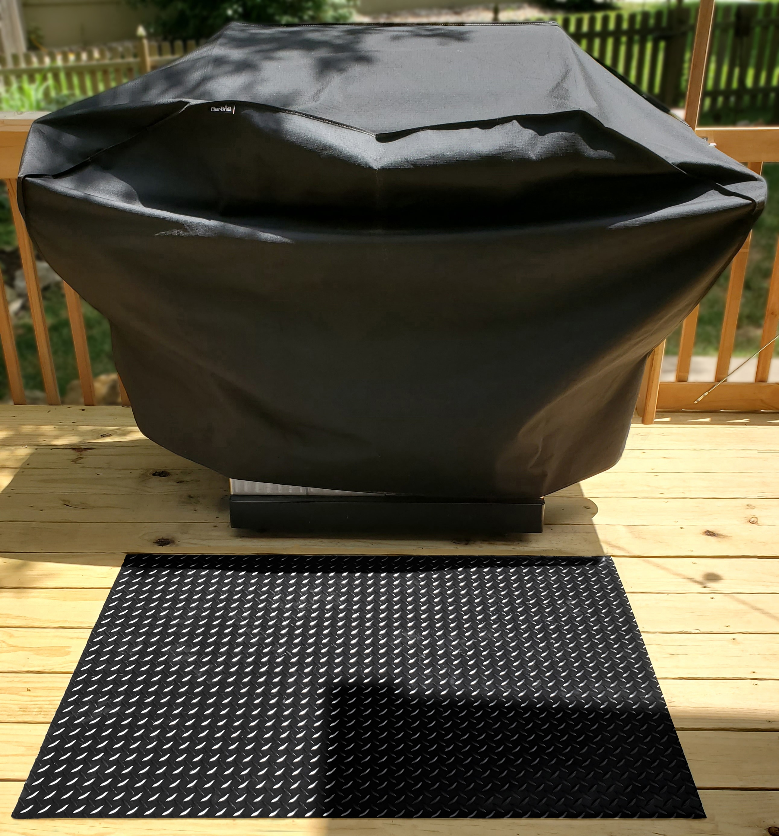 G-Floor Grill Mat Midnight Black Vinyl Rectangular Grill Mat