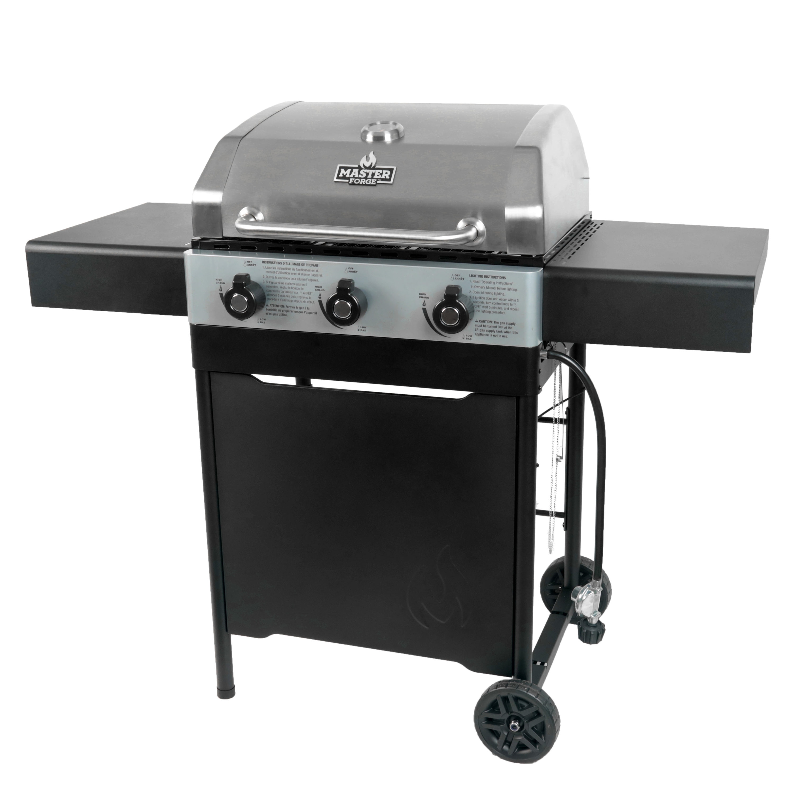 Master Forge Stainless steel 3 -Burner Liquid Propane Gas Grill