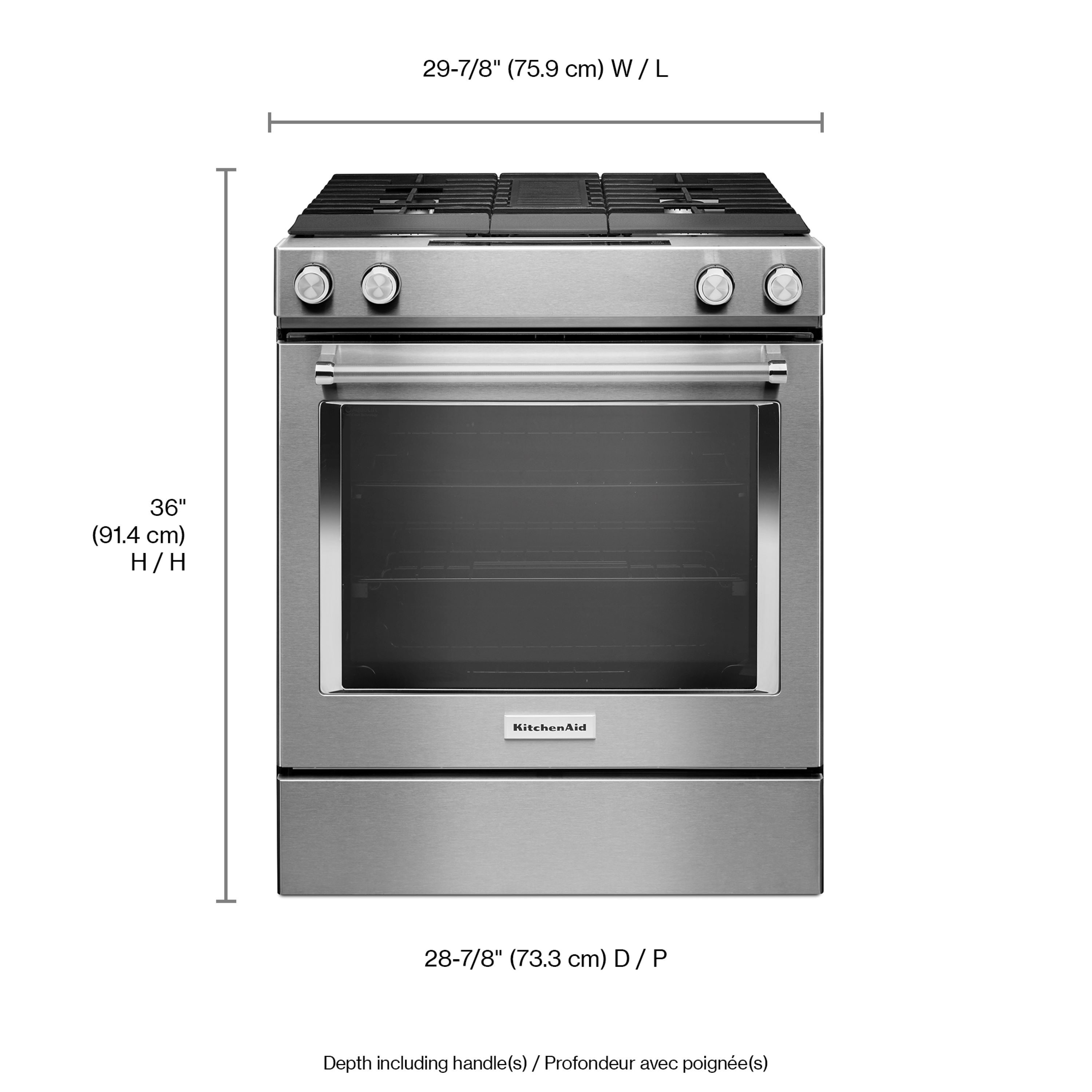 KitchenAid Deep Recessed 4 Burners Self Cleaning Convection with Downdraft Exhaust Stainless Steel Common 30 in Actual 29 875 in