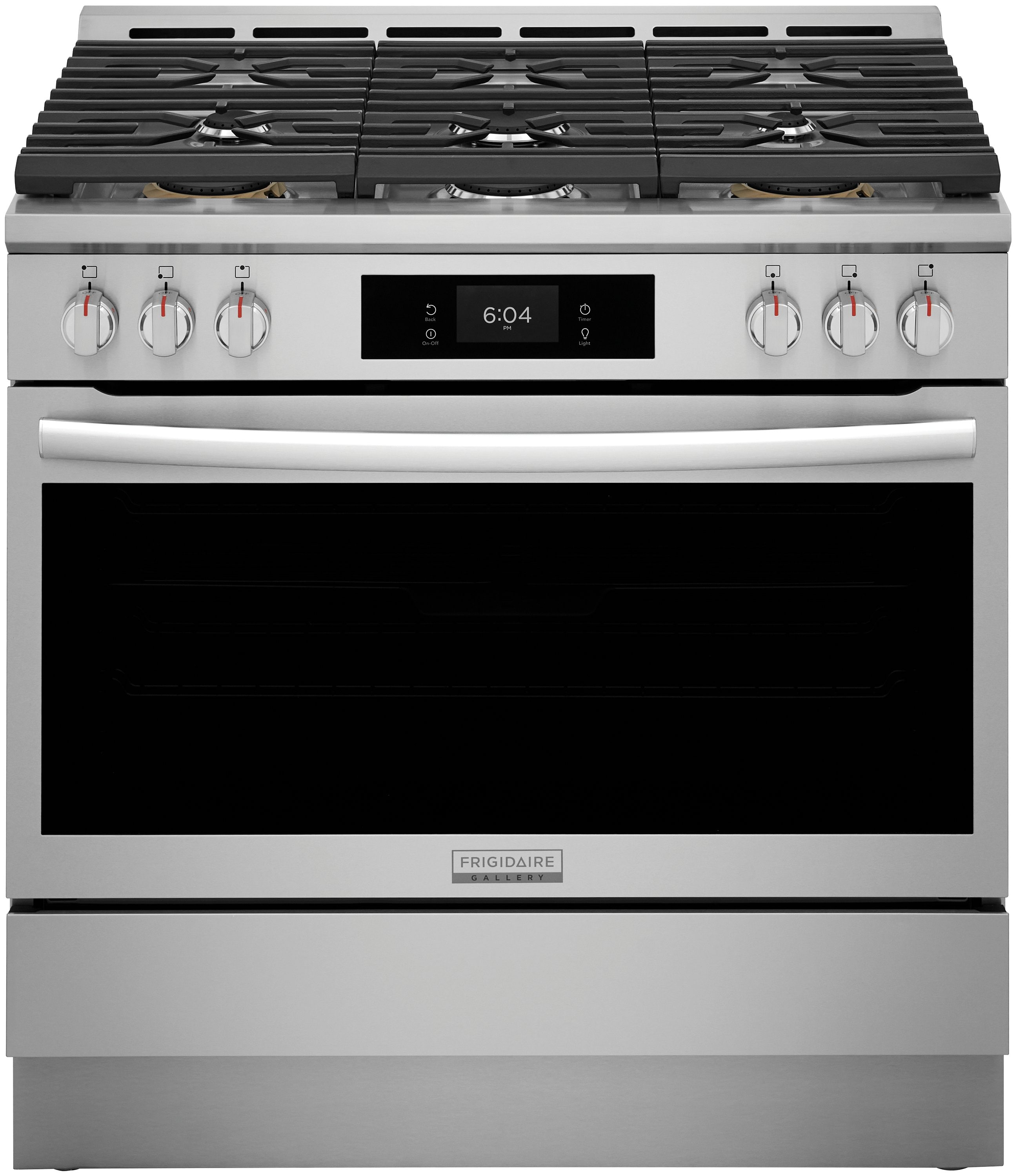 Frigidaire Gallery 36-in 6 burners 4.6-cu ft Air Fry Convection Oven Slide-In Natural Gas Range ( Fingerprint Resistant Stainless Steel )