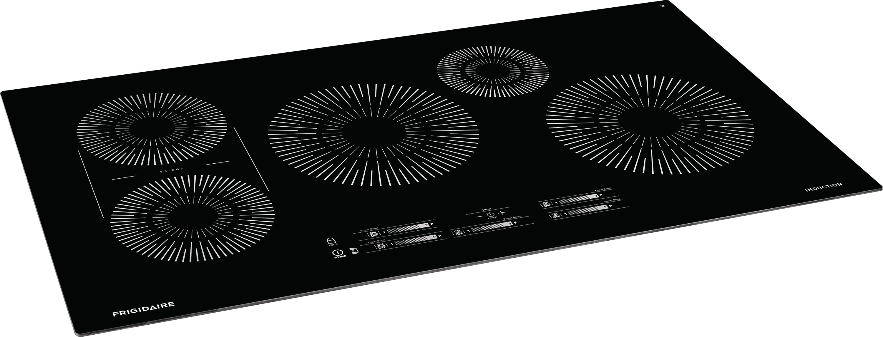 Frigidaire 36-in 5 burners Black Induction Cooktop with Bridge Element