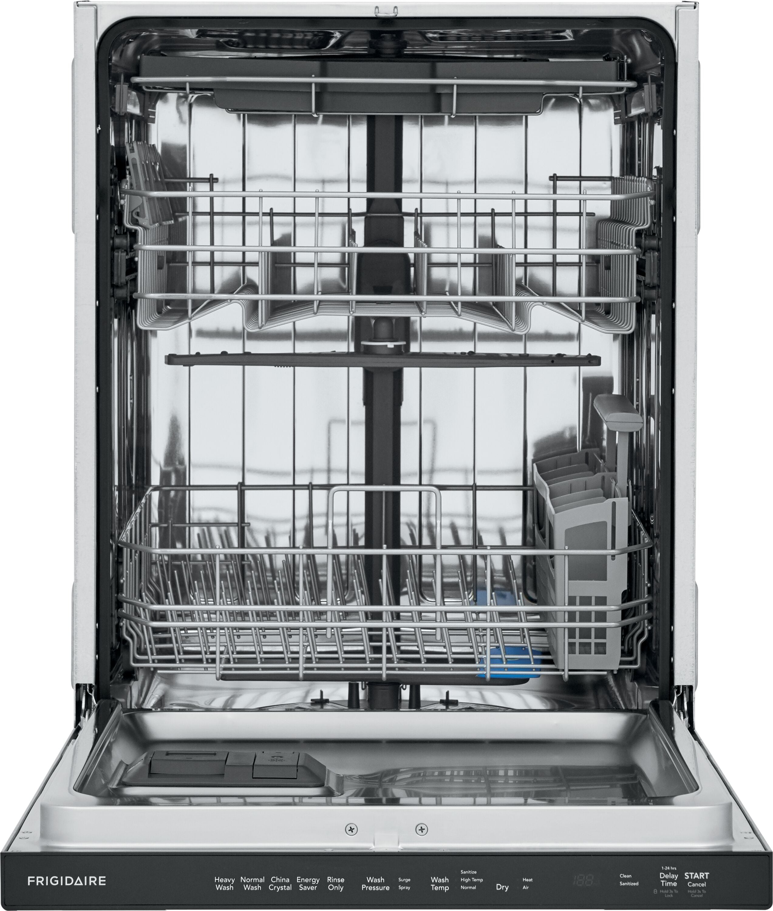 Frigidaire Stainless Steel Tub Top Control 24 in Built In Dishwasher With Third Rack Stainless Steel ENERGY STAR 49 dBA