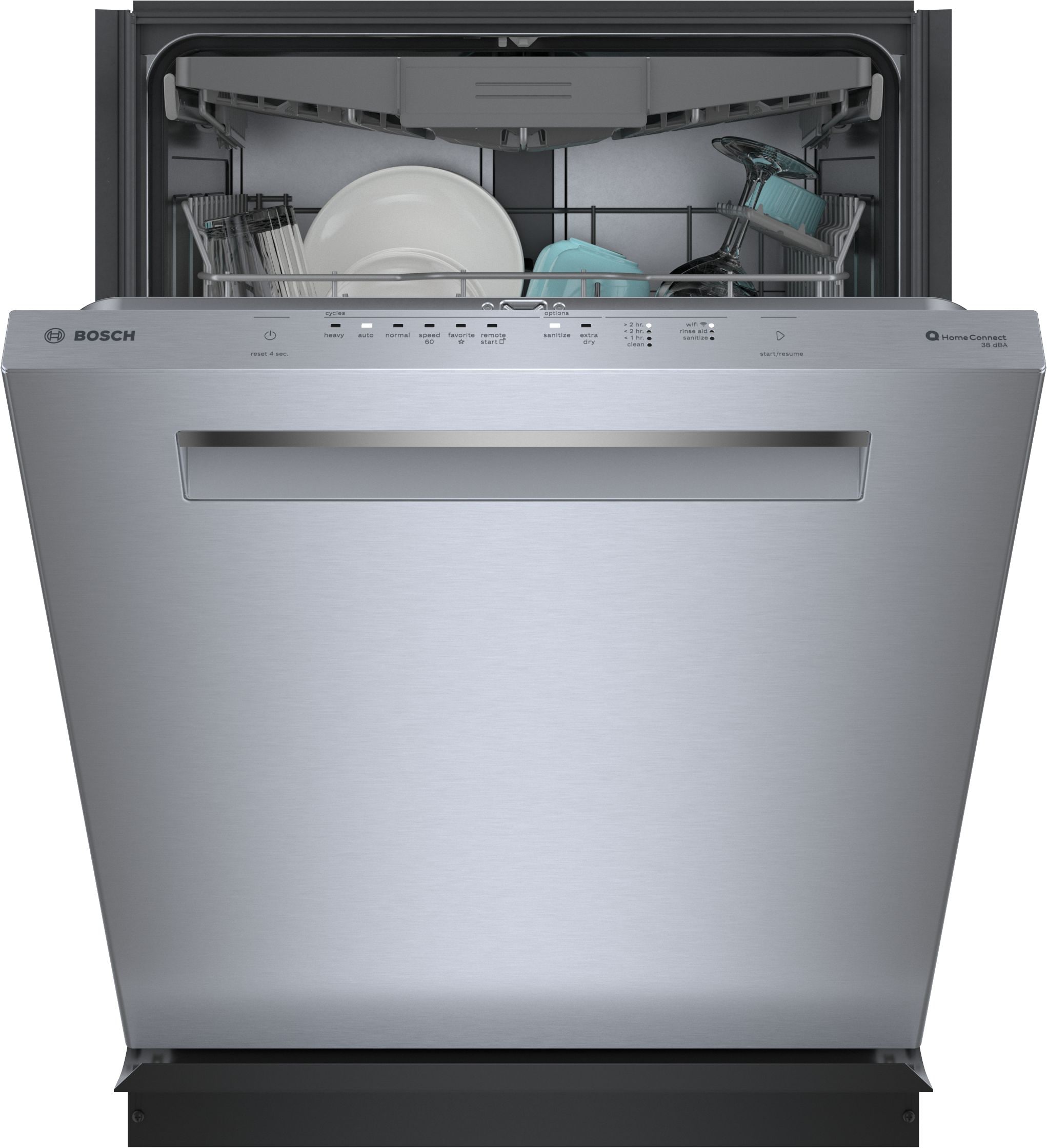 Bosch Top Control 24 in Smart Built In Dishwasher With Third Rack Stainless Steel ENERGY STAR 38 dBA