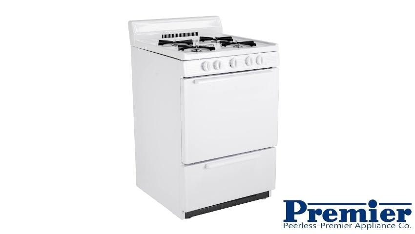 Premier 24-in 4 burners 2.9-cu ft Freestanding Natural Gas Range ( White )