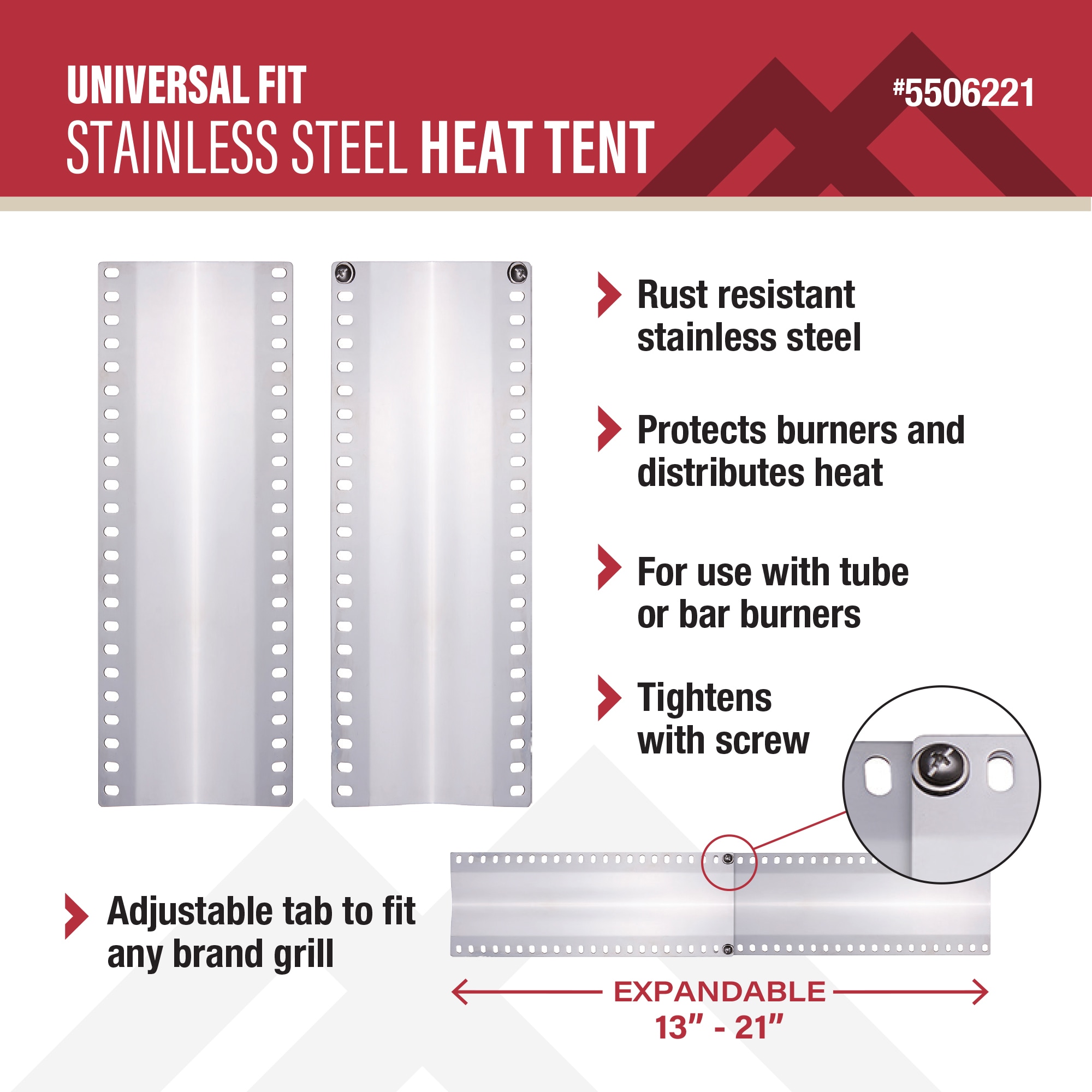 Master Forge 18-in x 3.91-in Stainless steel Heat plate