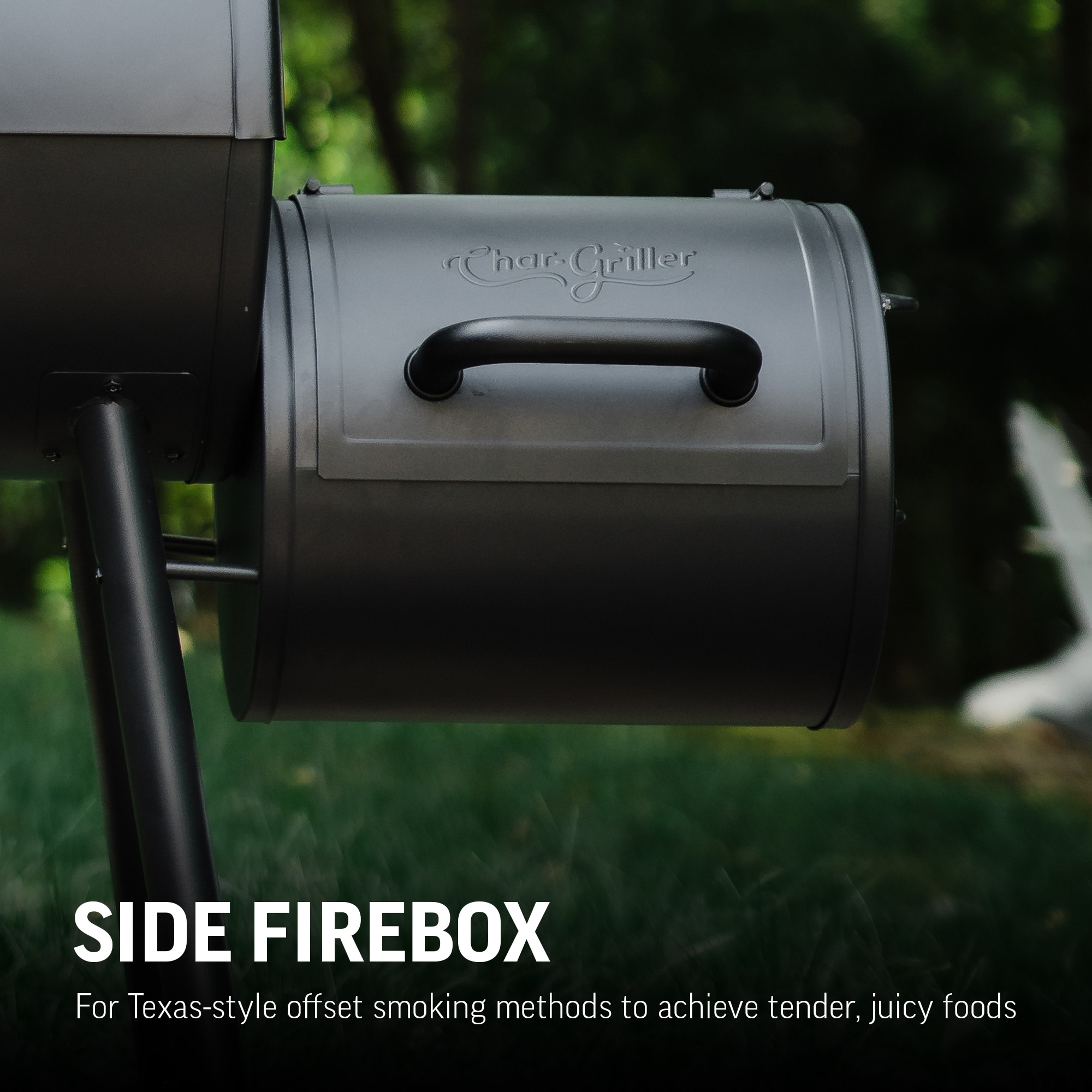 Char-Griller Smokin' Pro 1130-Sq. in Black Horizontal Charcoal Smoker