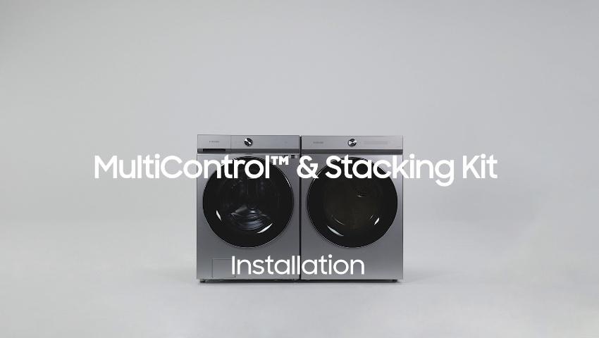 Samsung Stainless Steel Laundry Stacking Kit Silver Steel