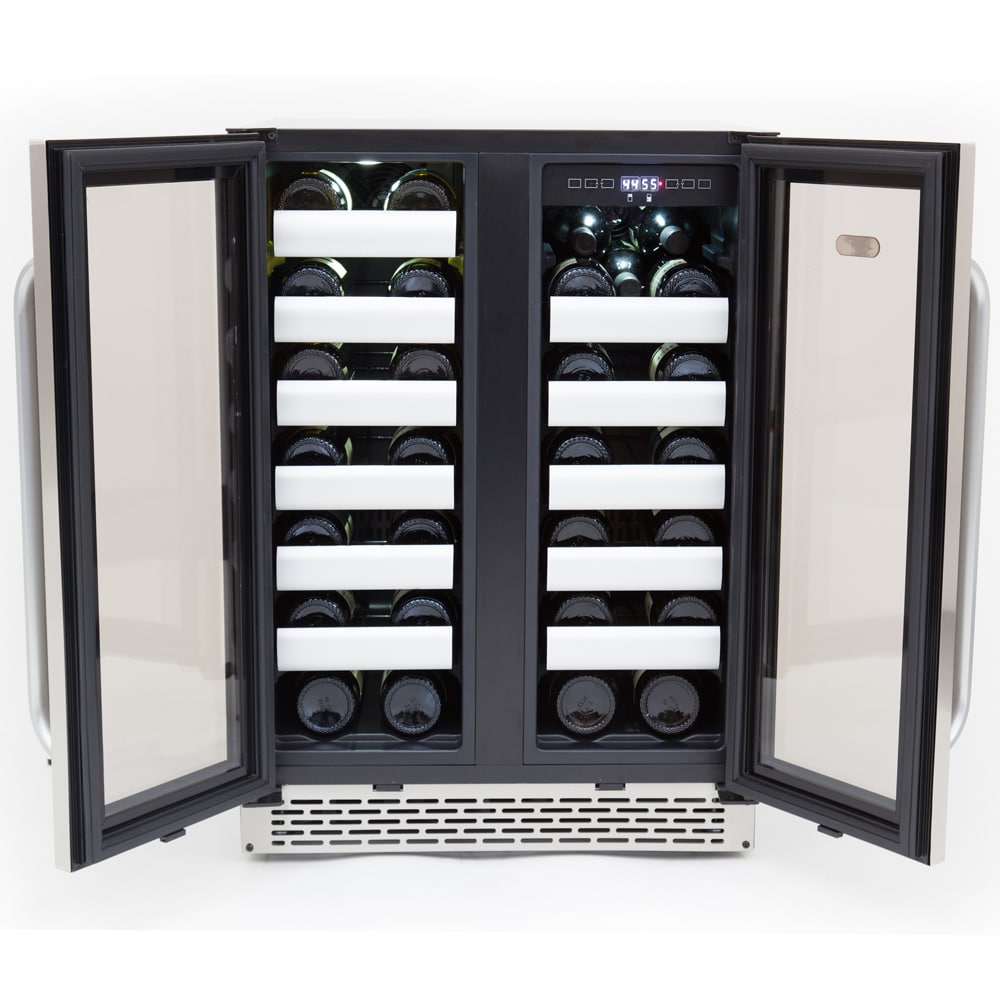 Whynter 24-in W 40 -Bottles Stainless Steel Dual Zone Cooling Built-in/Freestanding Indoor Wine Cooler
