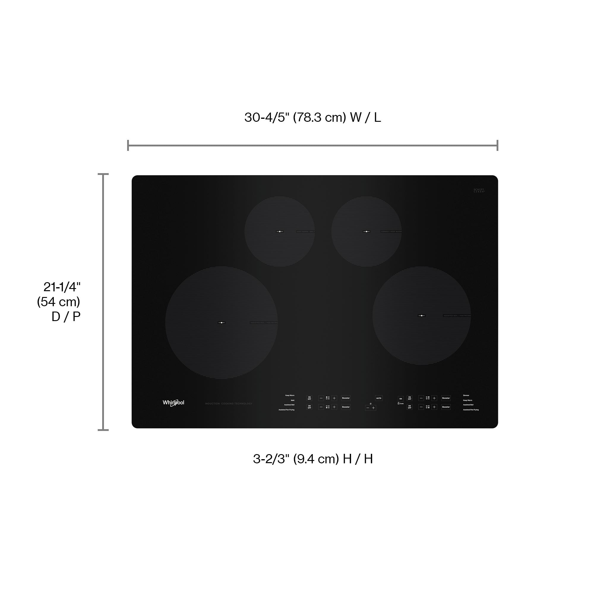Whirlpool 30-in 4 burners Black Induction Cooktop