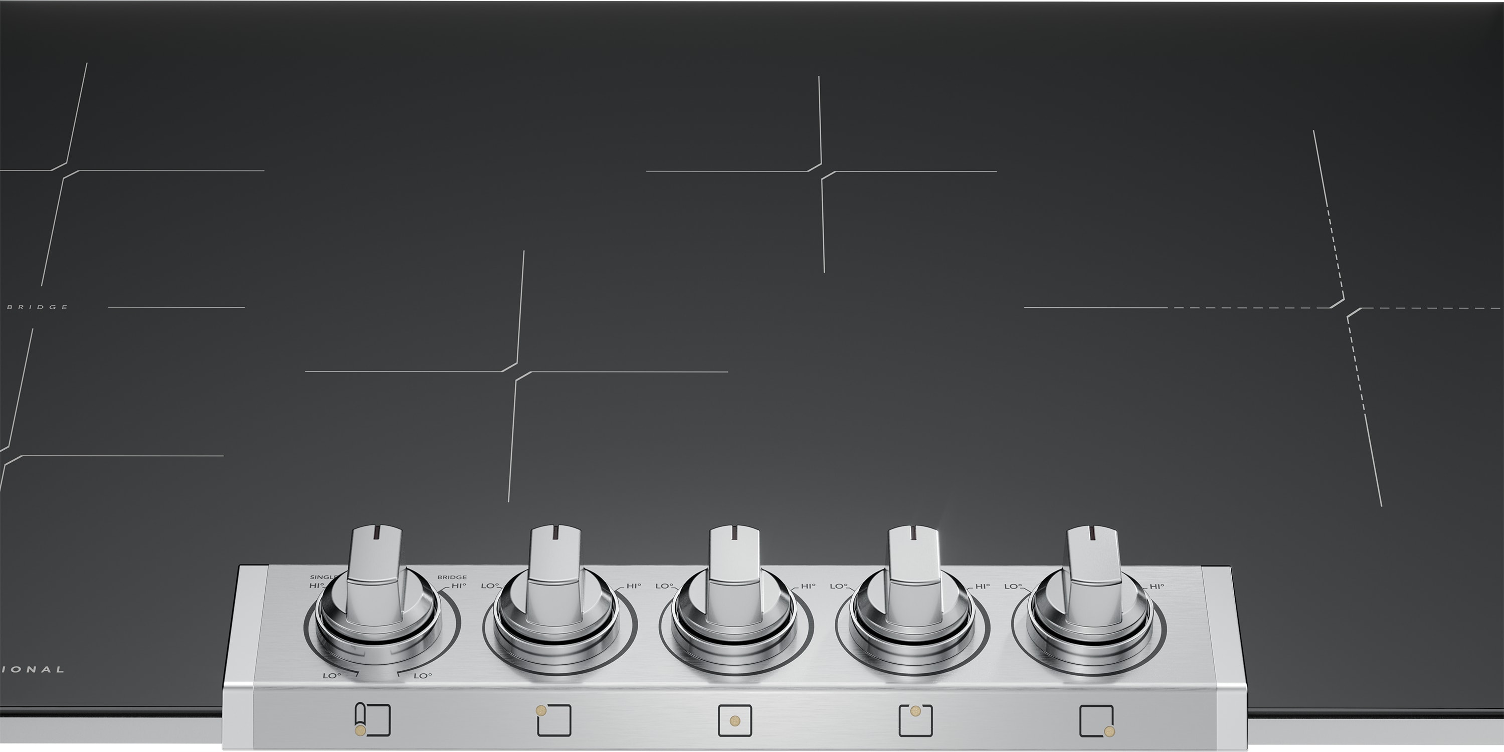 Frigidaire Professional 36-in 5 burners Stainless steel Induction Cooktop with Bridge Element