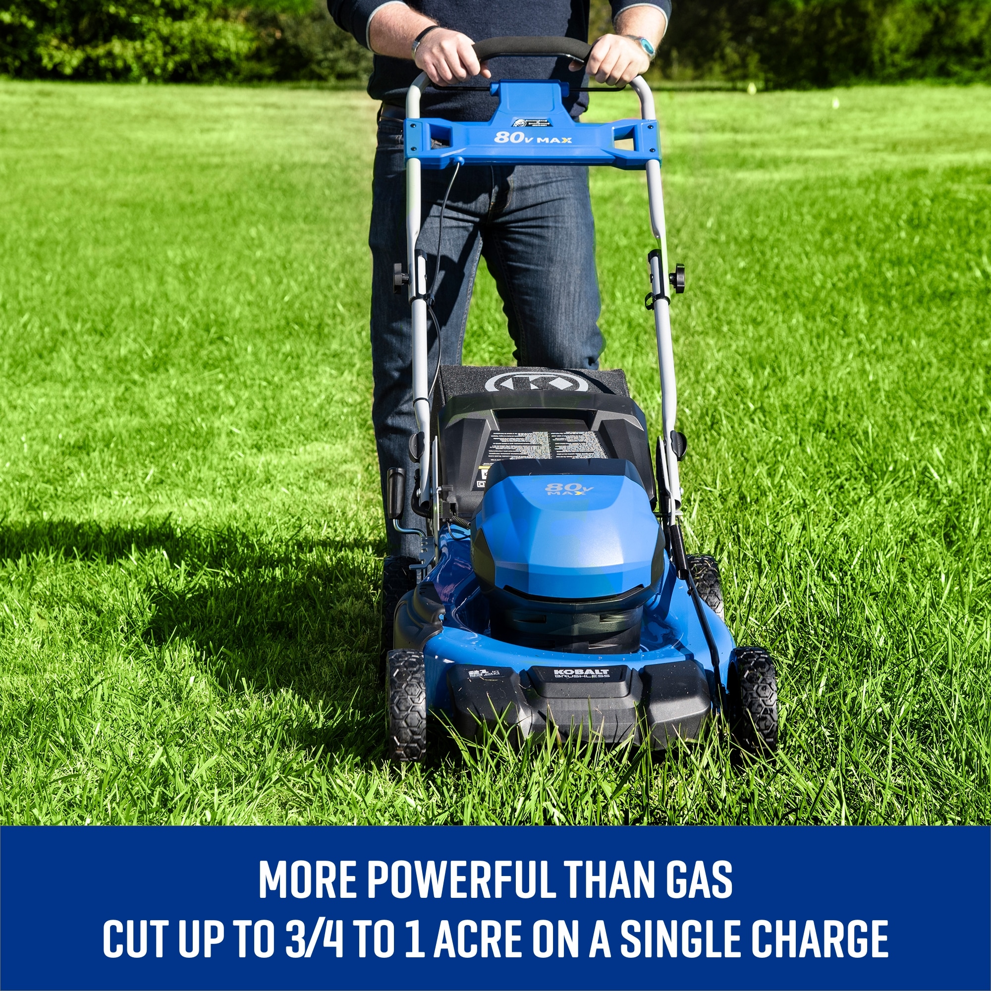 Kobalt 80-Volt 21-in Battery Push Lawn Mower, (1) 4 Ah and (1) 5 Ah Batteries Included