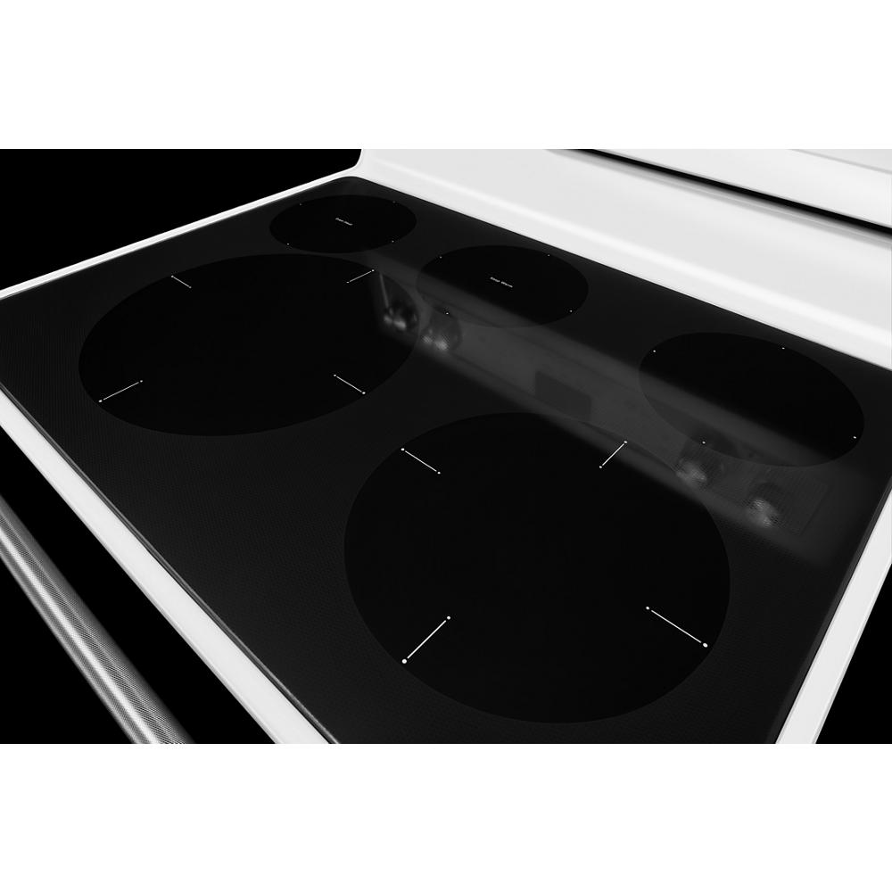 KitchenAid 30-in Glass Top 5 burners 6.4-cu ft Convection Oven Freestanding Electric Range White )