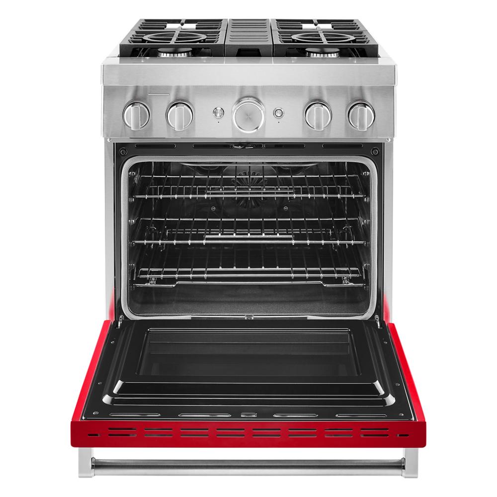 KitchenAid 30-in Deep recessed 4 burners Convection Oven Freestanding Dual Fuel Range ( Passion Red )