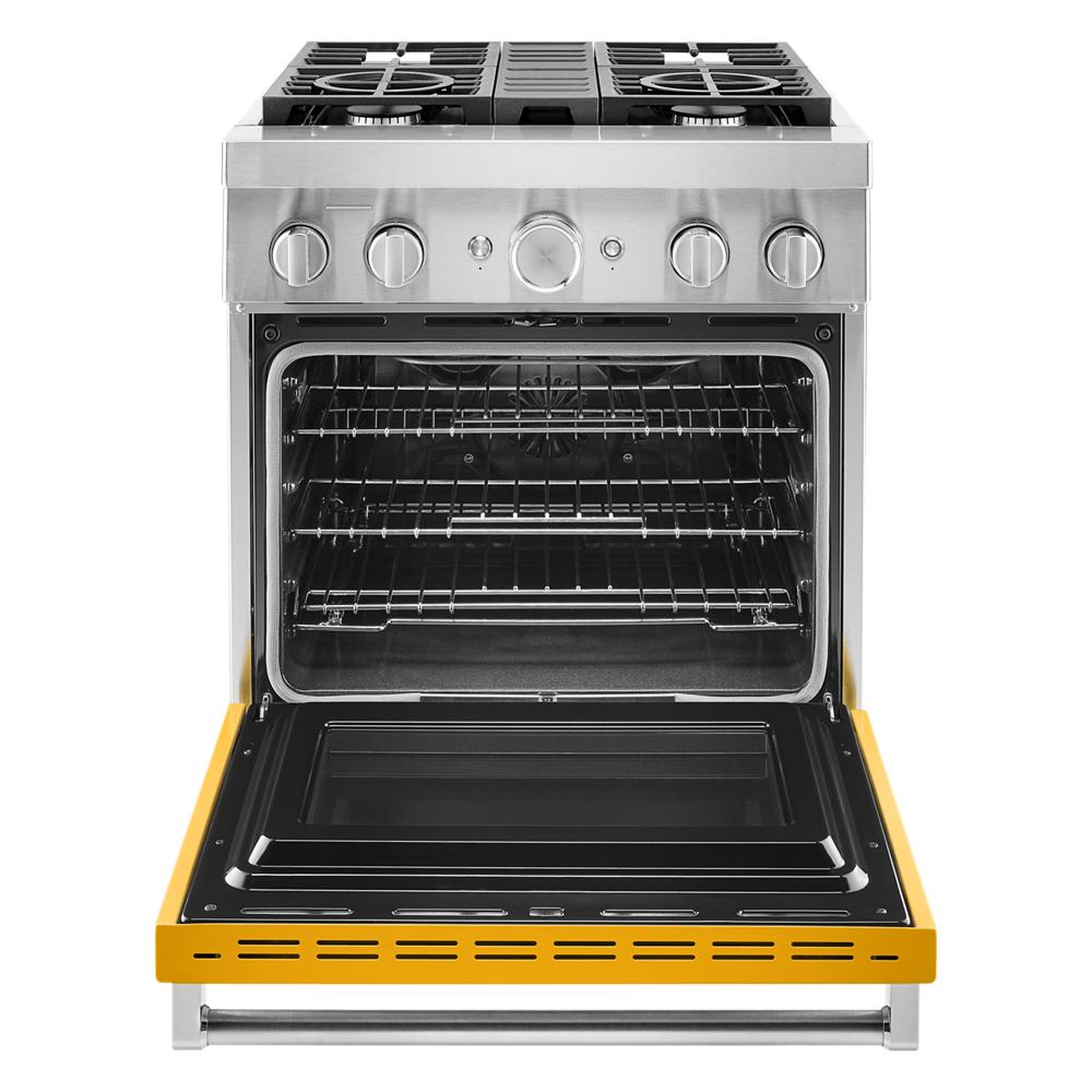 KitchenAid 30-in Deep recessed 4 burners Convection Oven Freestanding Dual Fuel Range ( Yellow Pepper )