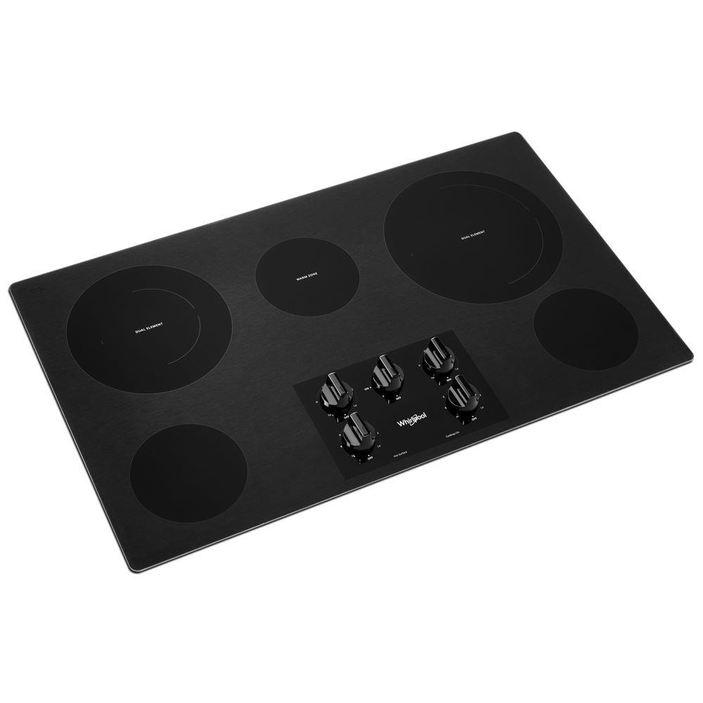 Whirlpool 36-in 5 burners Smooth Surface (Radiant) Black Electric Cooktop