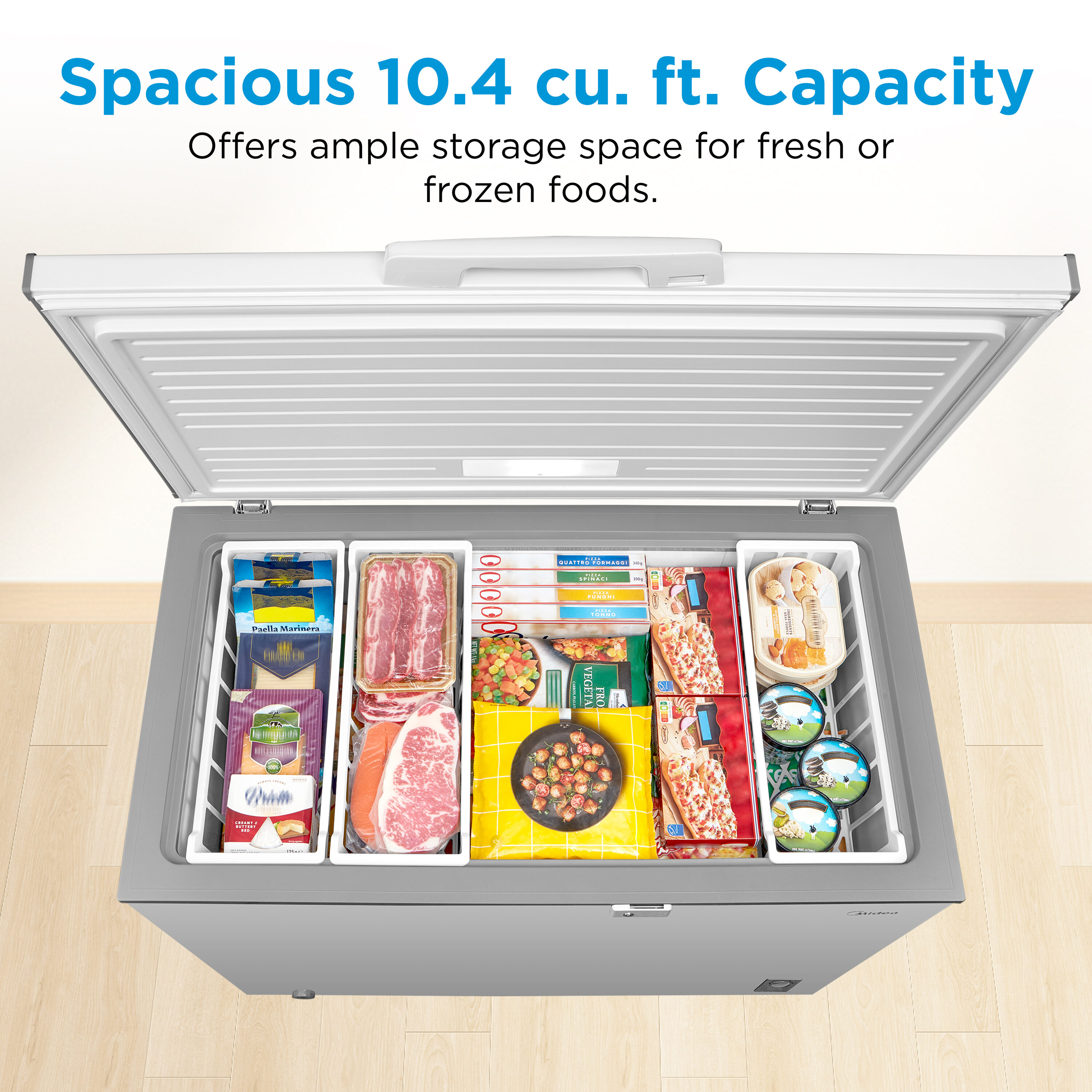 Midea 10 cu ft Convertible Chest Freezer White