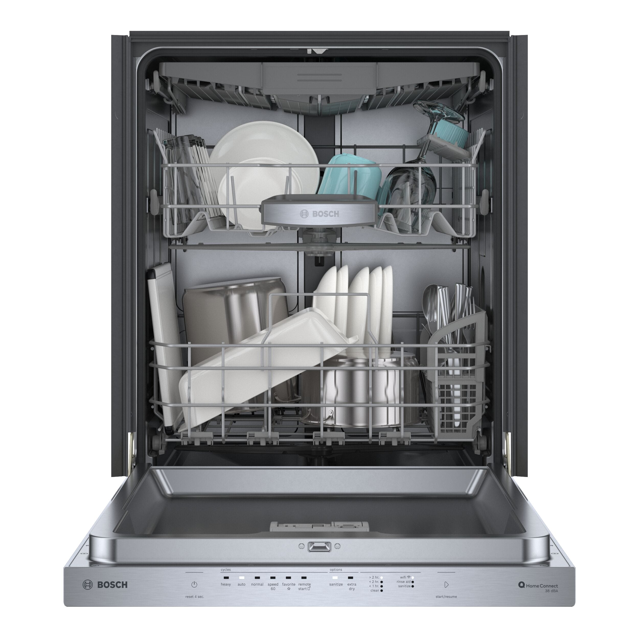 Bosch Top Control 24 in Smart Built In Dishwasher With Third Rack Stainless Steel ENERGY STAR 38 dBA