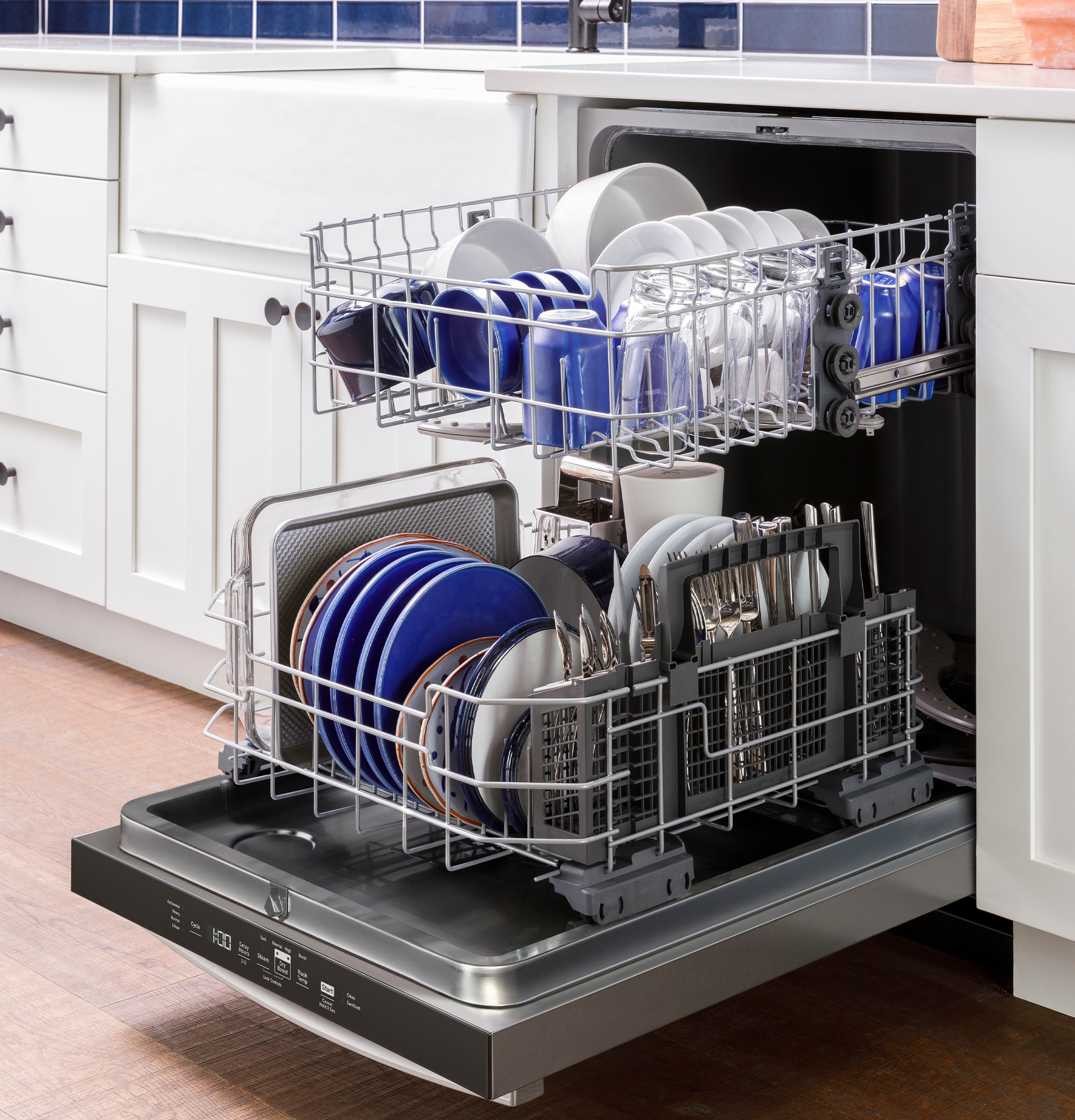 GE Dry Boost 24 in Top Control Built in Dishwasher Stainless Steel ENERGY STAR 52 Decibel Standard Sound Level