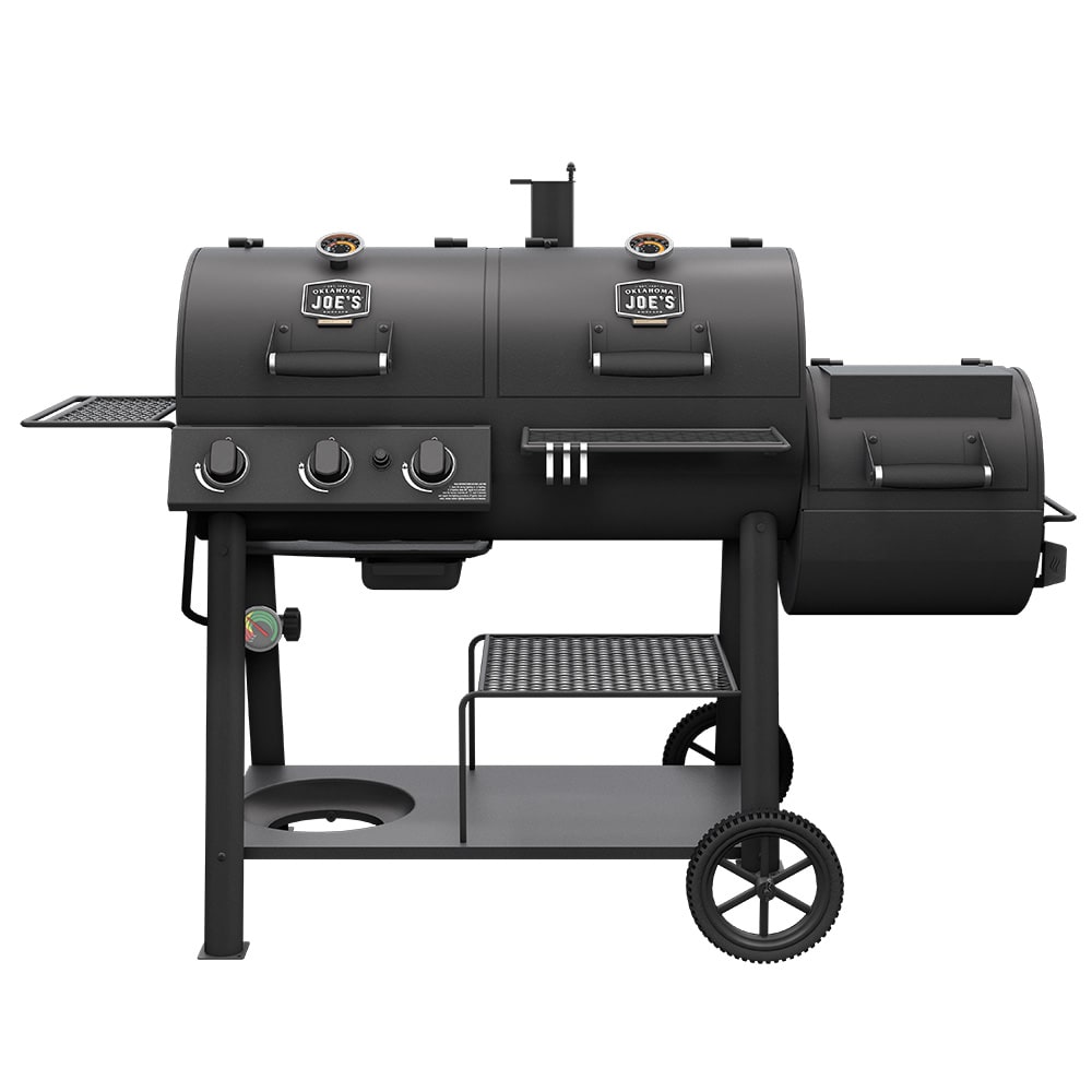 Oklahoma Joe's Canyon Black Liquid propane and charcoal Combo Grill