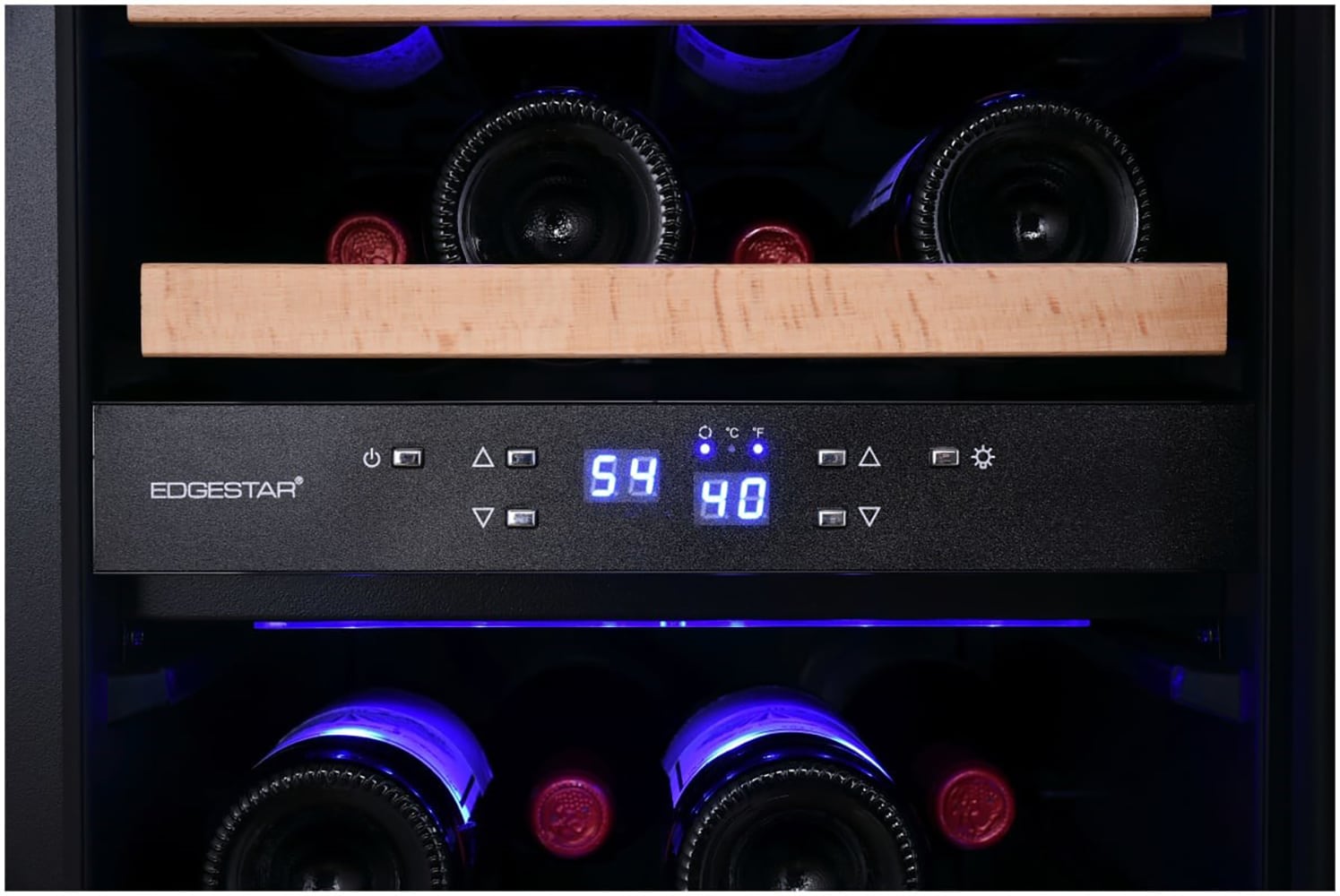 EdgeStar 15-in W 26 -Bottles Stainless Steel Dual Zone Cooling Built-in/Freestanding Indoor Wine Cooler