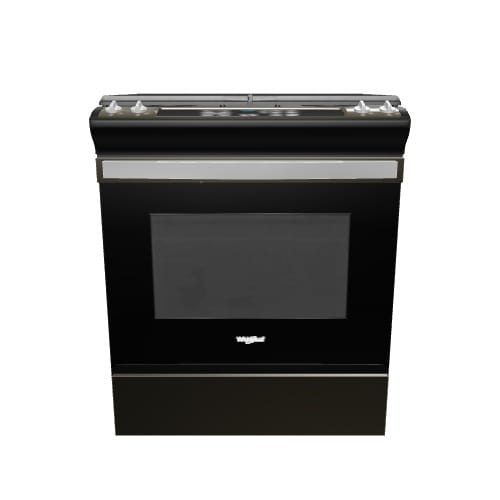 Whirlpool 30-in 4 burners 5-cu ft Slide-In Natural Gas Range ( Fingerprint Resistant Black Stainless Steel )