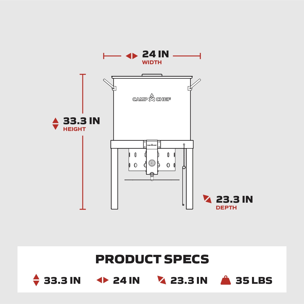 Camp Chef 80-qt Boil Pot with 1 -Burner Propane Electronic Stainless steel Jet cooker