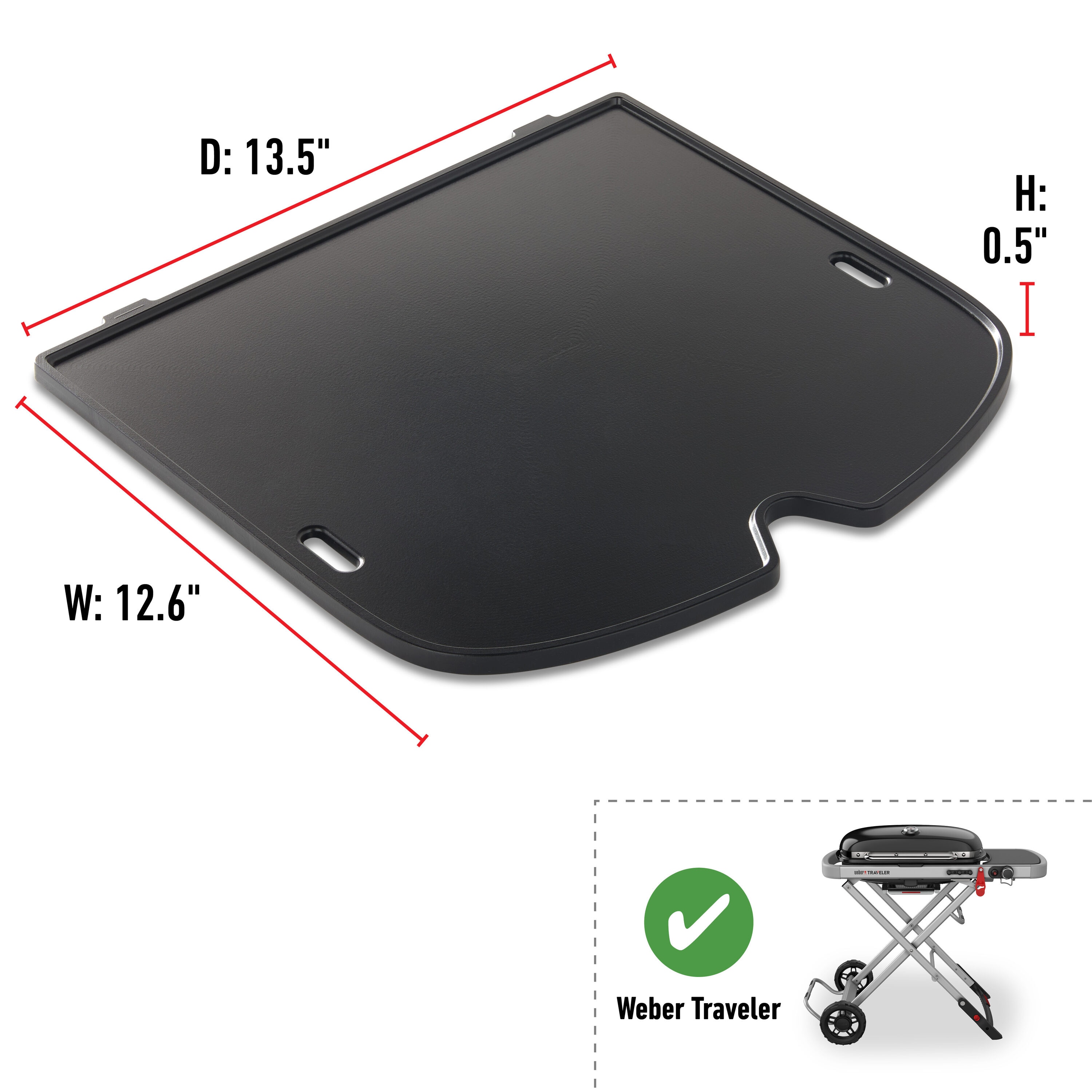 Weber Traveler Series Porcelain-Enameled Cast-Iron Non-Stick Griddle