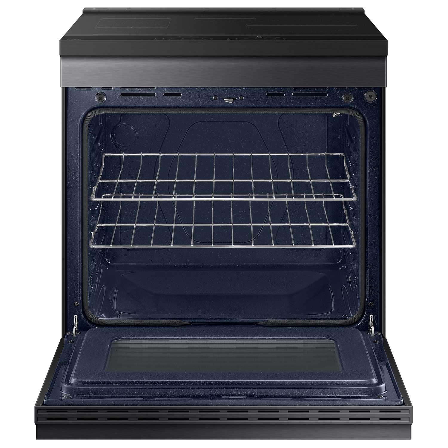 Samsung Bespoke 30-in 4 Burners 6.3-cu ft Slide-in Single Induction Range (Matte Black Steel)