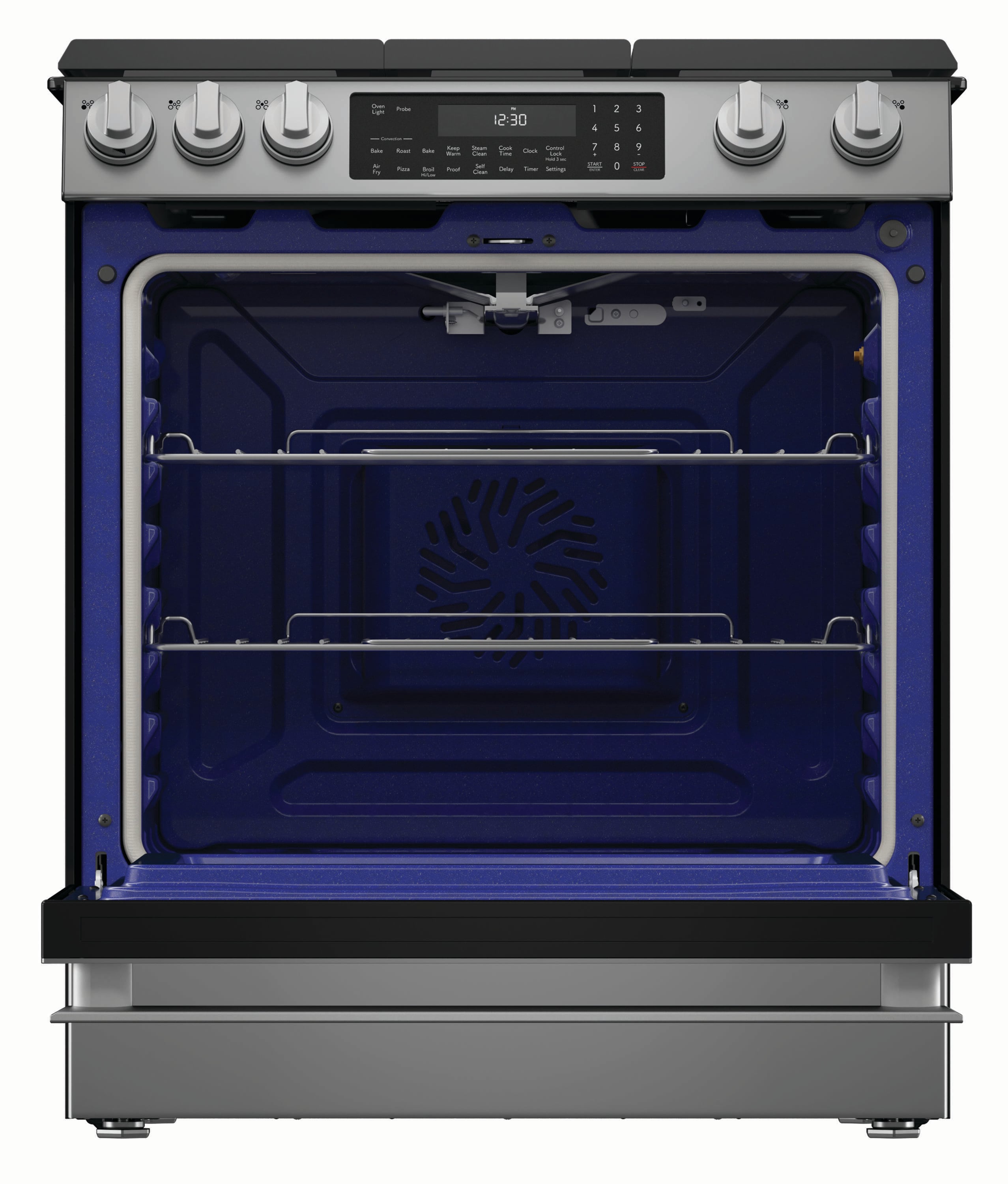 Sharp 30-in 5 burners 6.1-cu ft Air Fry Convection Oven Slide-In Natural Gas Range ( Stainless Steel )