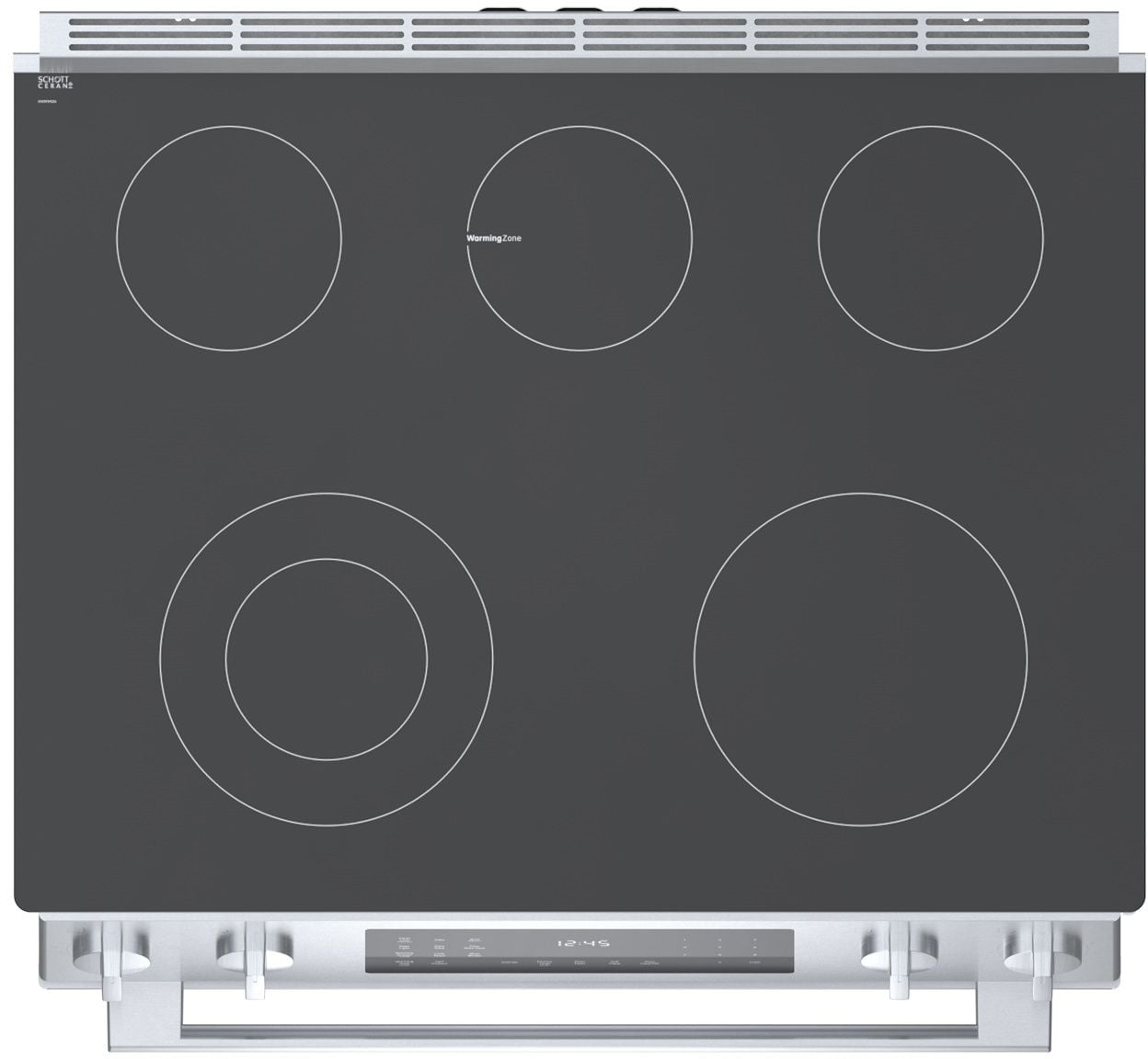 Bosch 800 Series 30-in Glass Top 5 burners 4.6-cu ft Convection Oven Slide-In Electric Range with WipeClean Coating ( Stainless Steel )