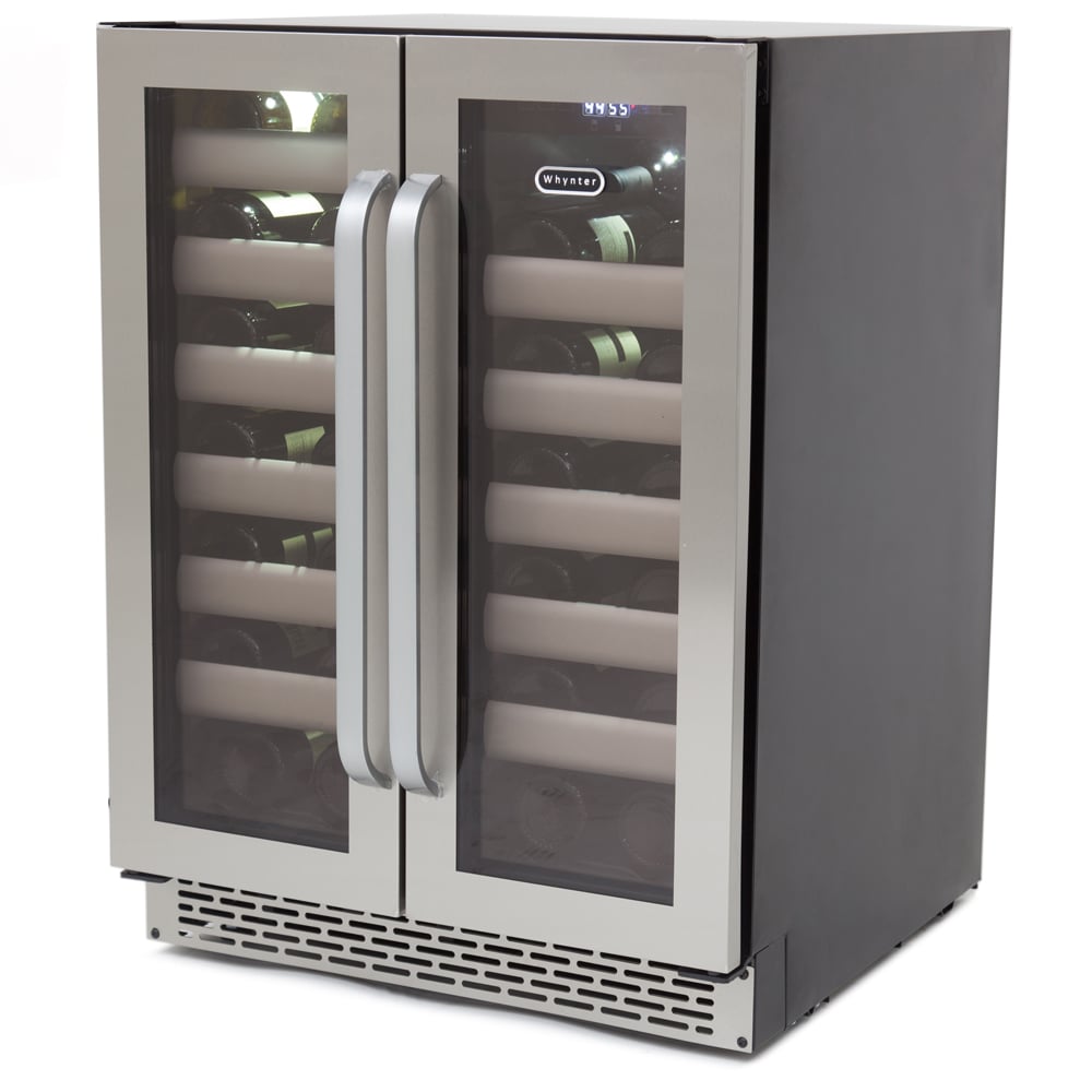 Whynter 24-in W 40 -Bottles Stainless Steel Dual Zone Cooling Built-in/Freestanding Indoor Wine Cooler