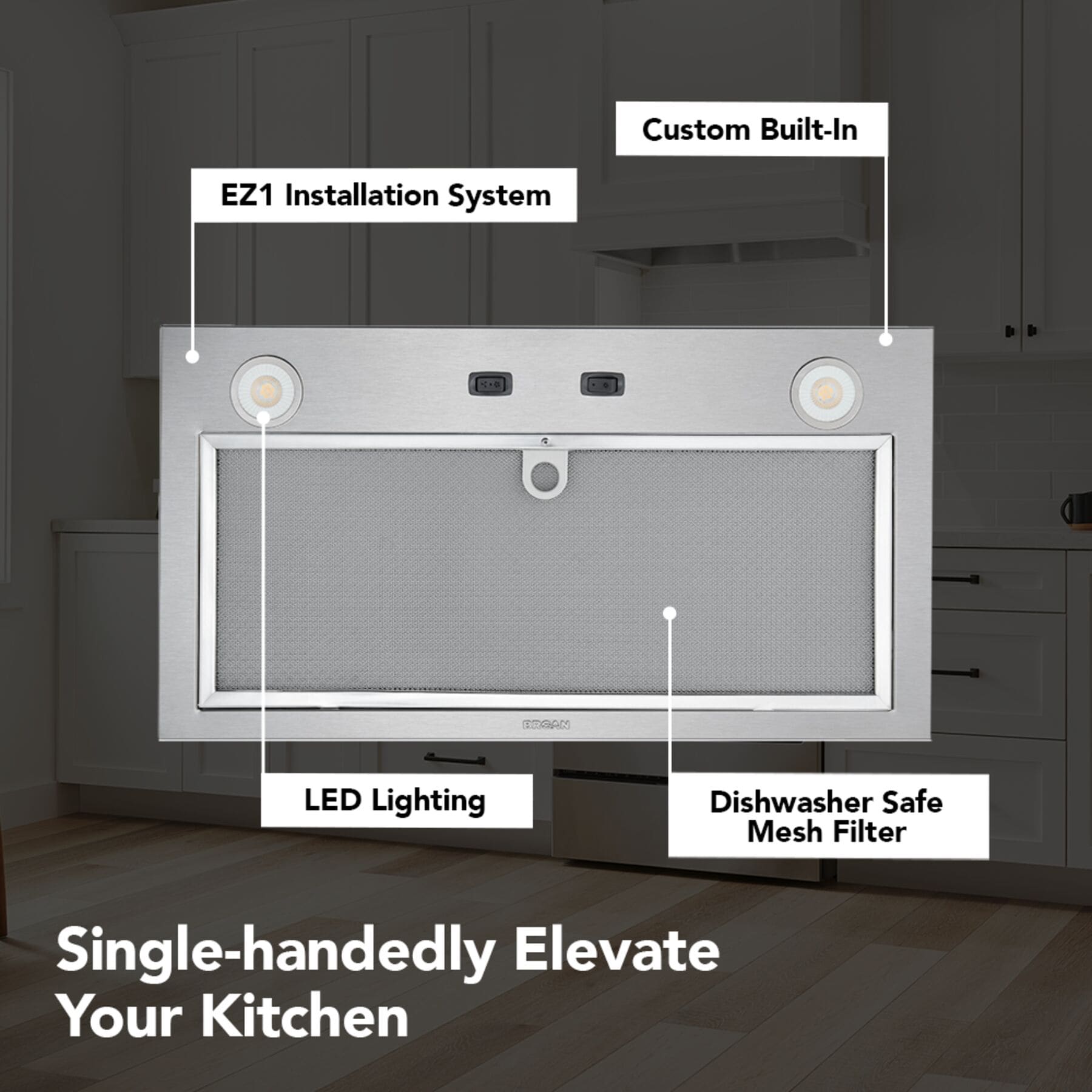 Broan 21 in 300 CFM Convertible Stainless Under Cabinet Range Hoods Insert