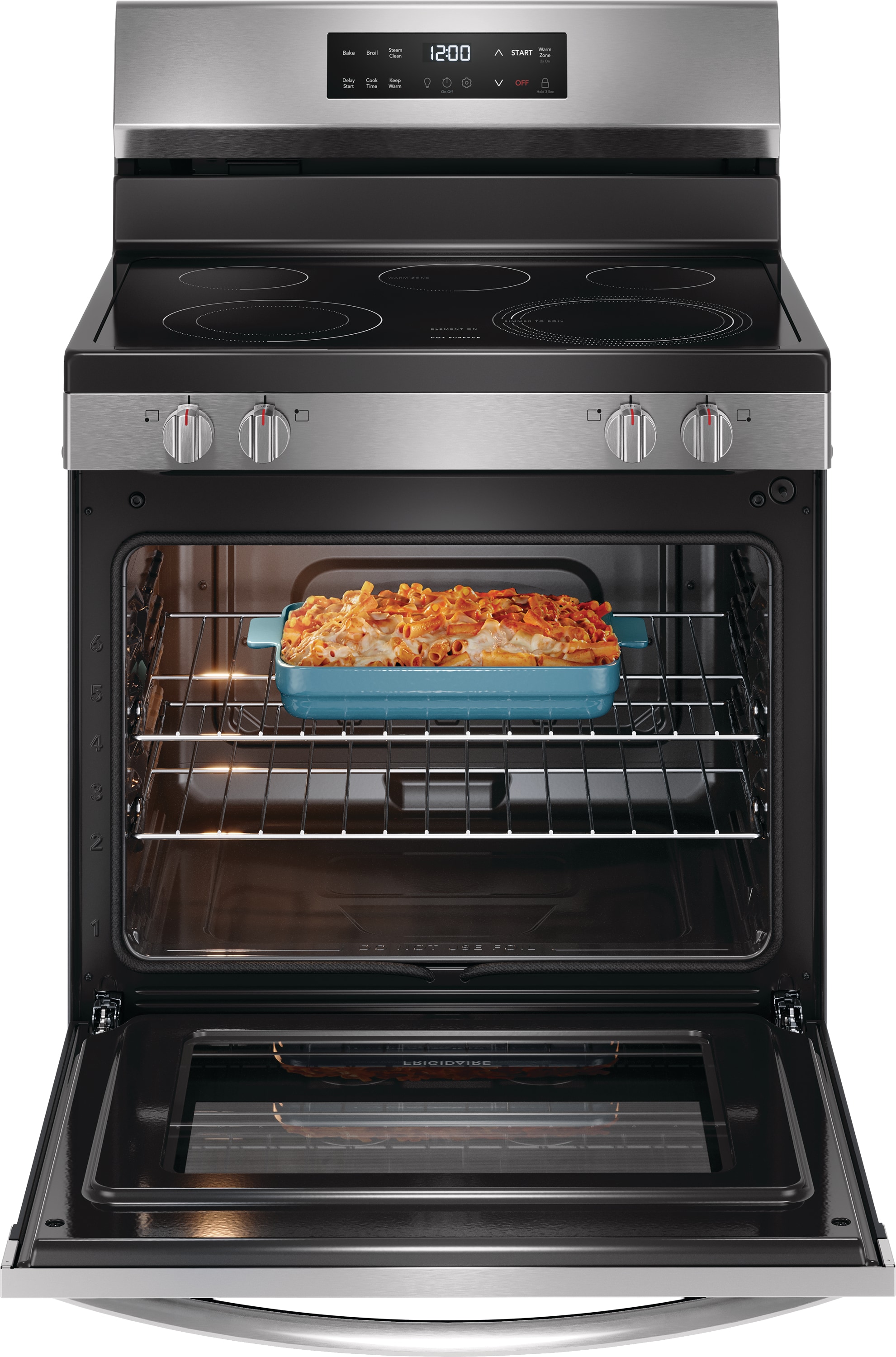 Frigidaire 30-in Glass Top 5 burners 5.3-cu ft Freestanding Electric Range Fingerprint Resistant Stainless Steel )