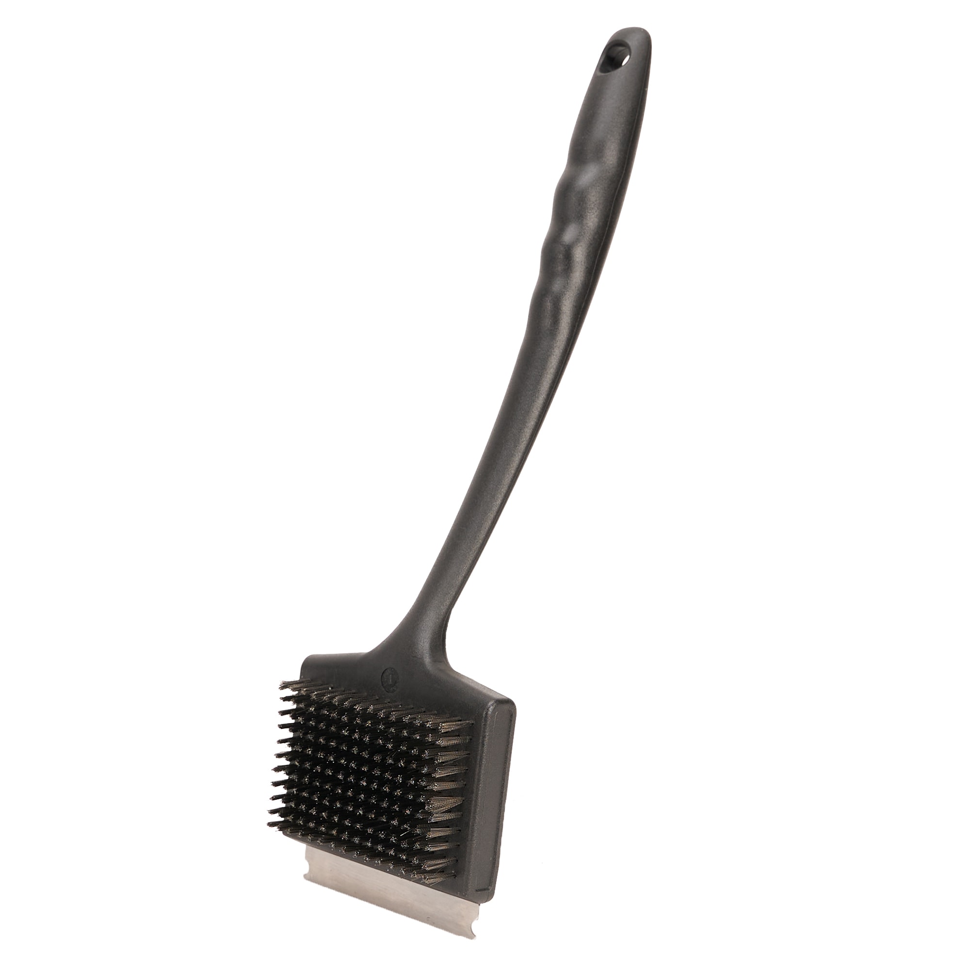 Mr. Bar-B-Q Grill brush with 17-in Plastic Handle with Scraper Blade