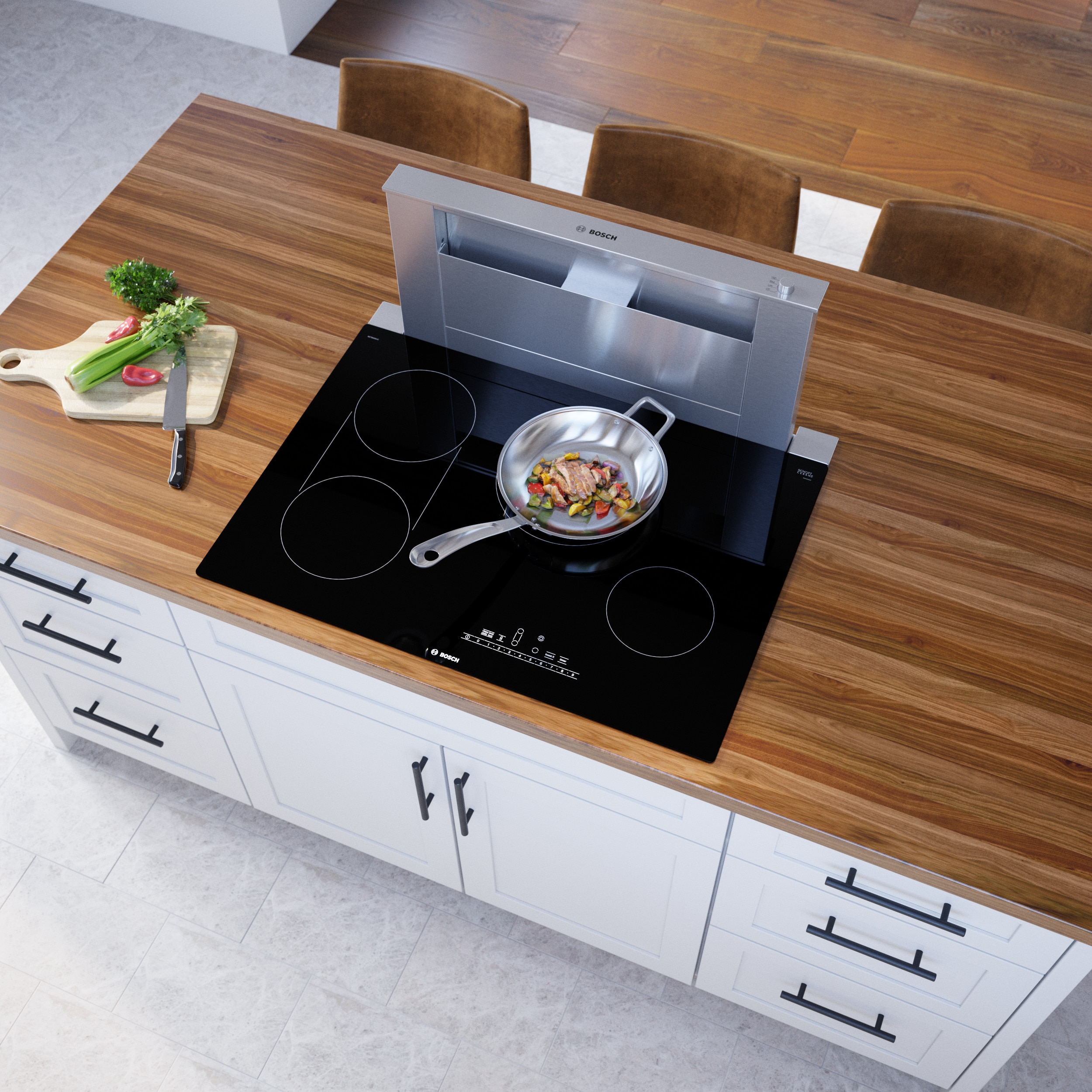 Bosch 800 Series 30-in 4 burners Smooth Surface (Radiant) Black Electric Cooktop with Bridge Element