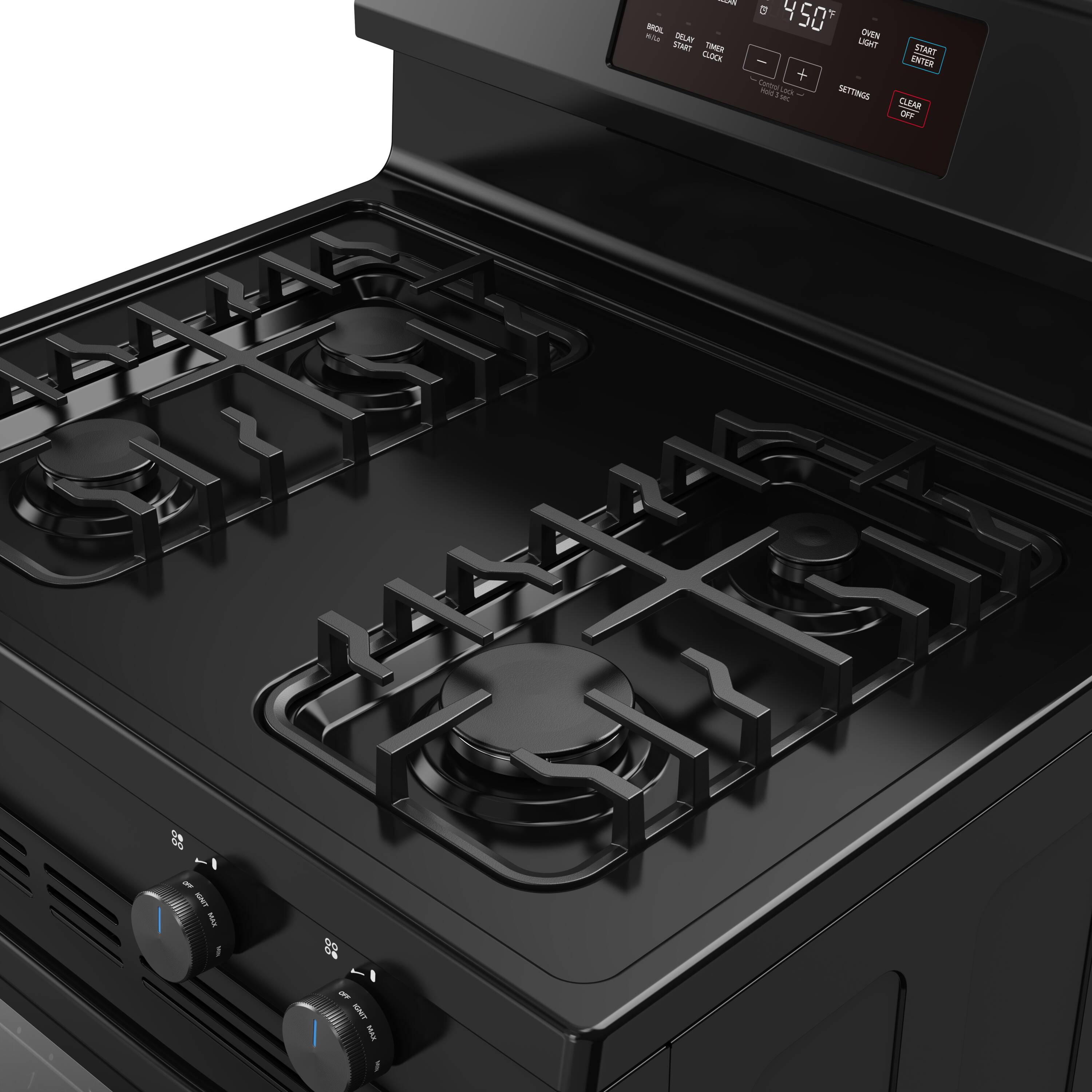 Midea 30-in 4 burners 6.1-cu ft Freestanding Natural Gas Range ( Black )