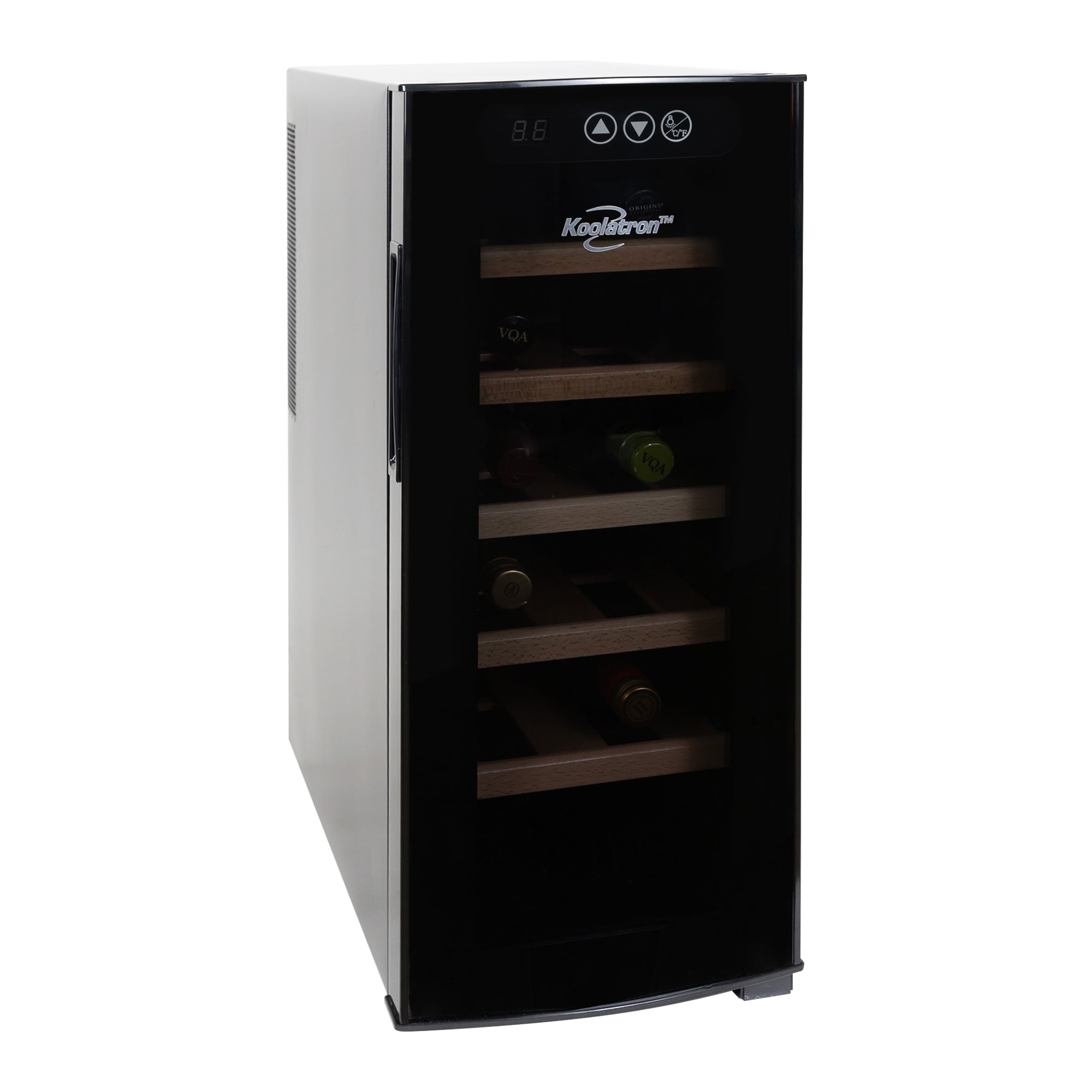 Koolatron 10.25-in W 12 -Bottles Black Deluxe 12 Bottle Capacity Freestanding Indoor Wine Cooler
