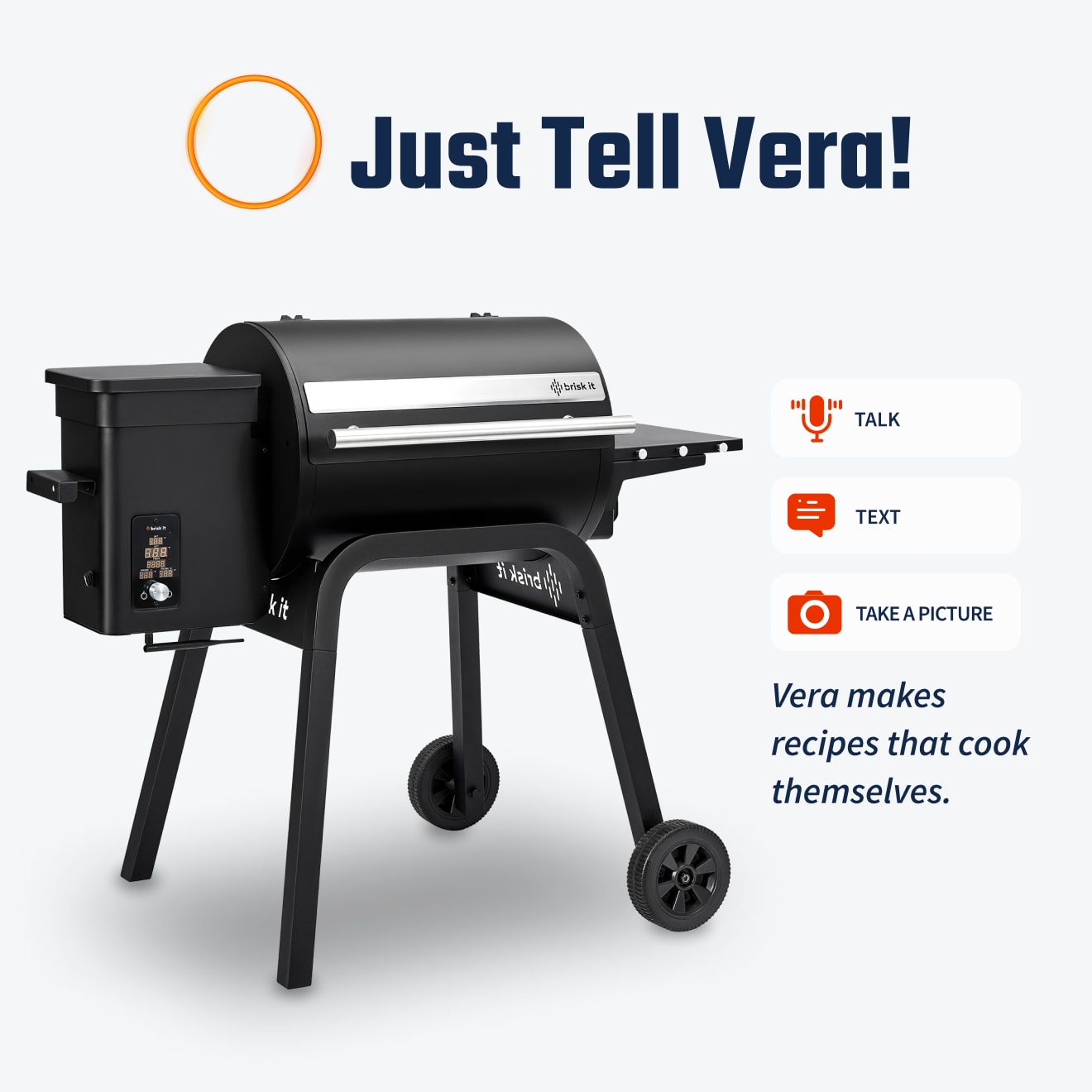 Brisk It Zelos 450-Sq. in Black Pellet Grill with Smart Compatibility