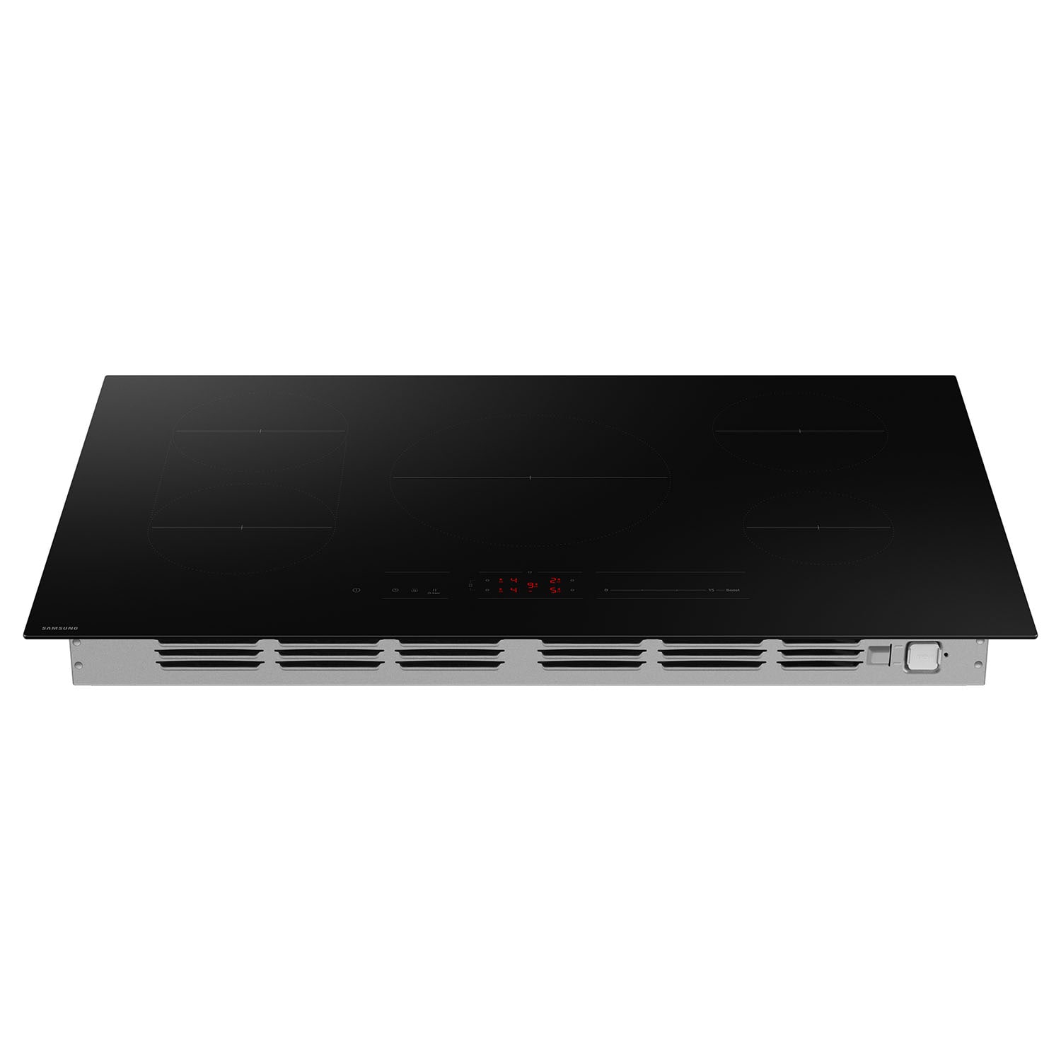 Samsung 36-in 5 burners Black Smart Compatible Induction Cooktop with Bridge Element