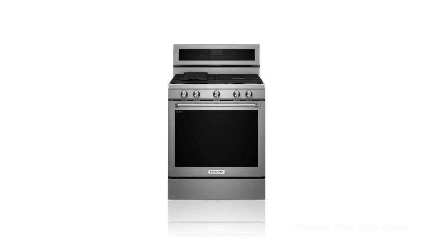 KitchenAid 30-in 5 burners 5.8-cu ft Convection Oven Freestanding Natural Gas Range ( White )