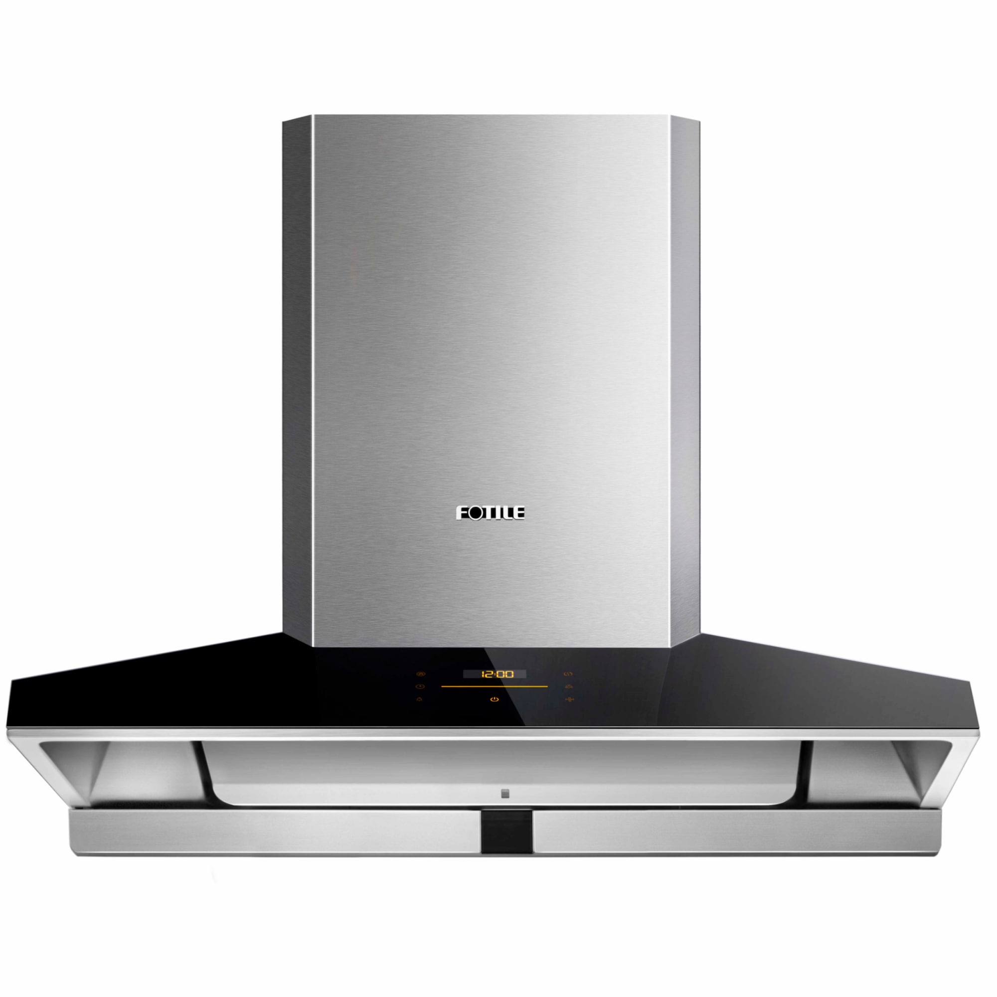 FOTILE Ducted Wall Mounted Range Hood Stainless Steel with tempered glass trim Actual 35 4 in