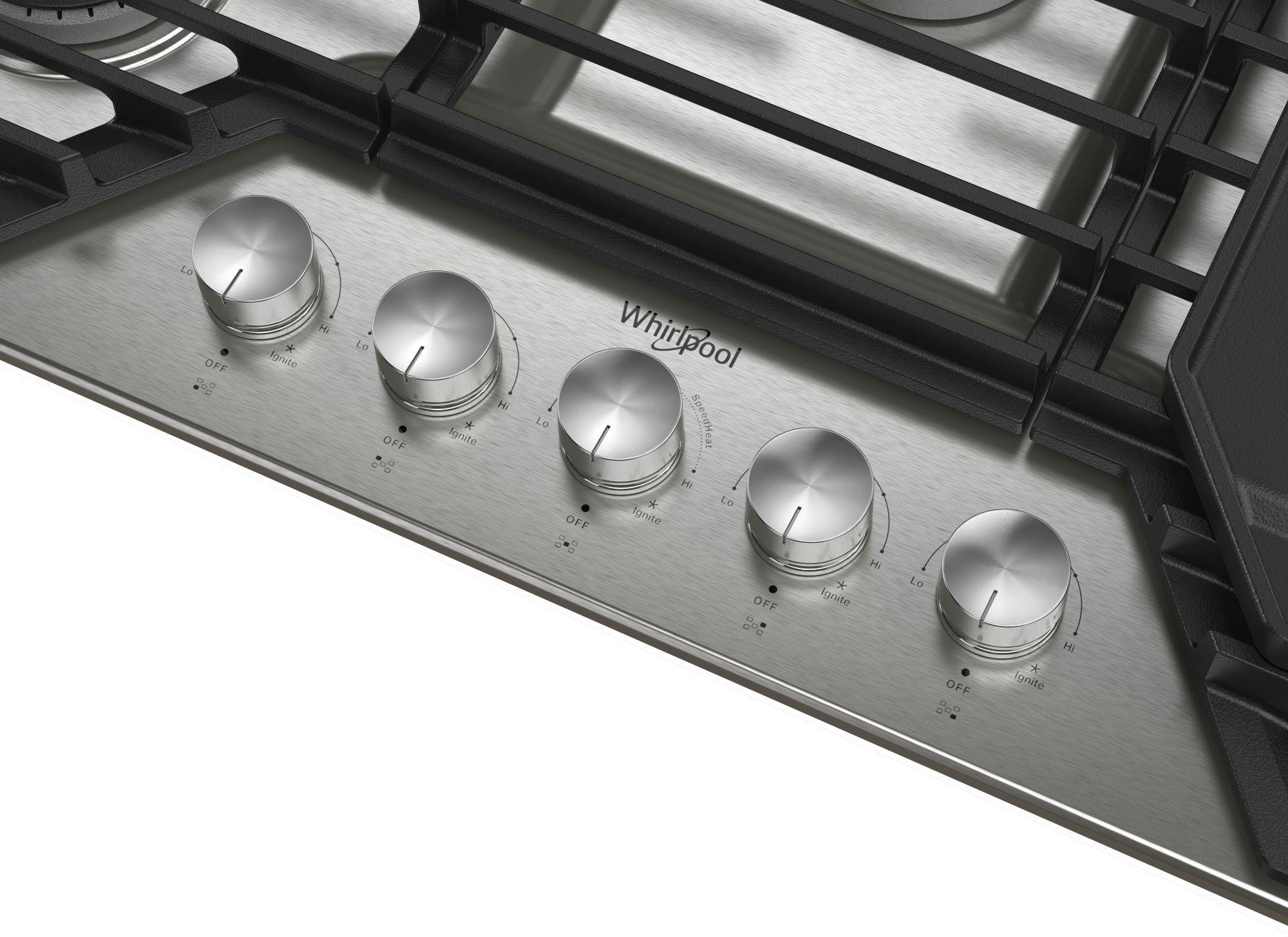 Whirlpool 30-in 5 burners Stainless steel Gas Cooktop