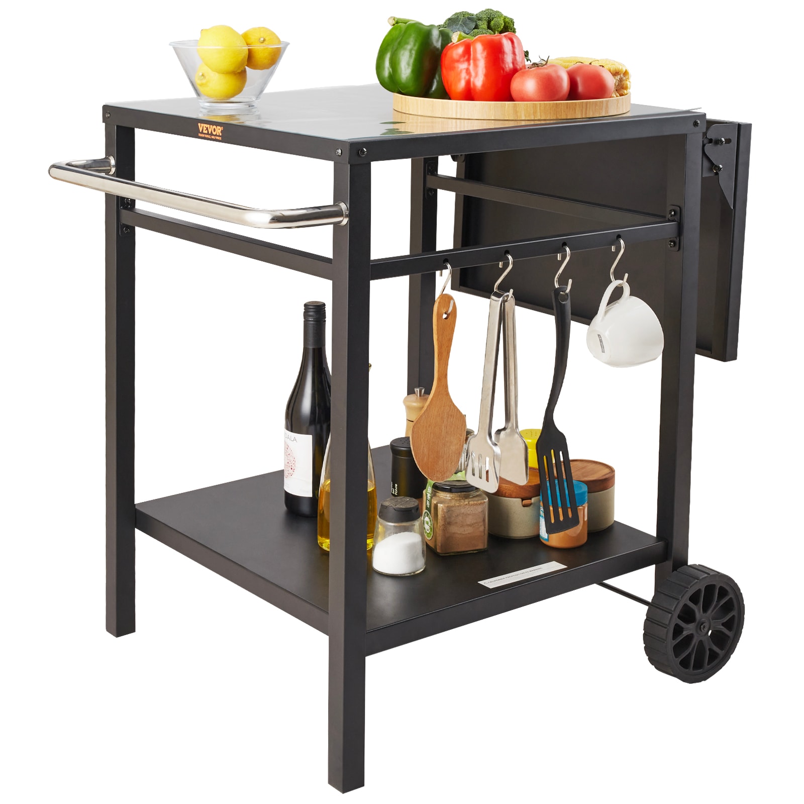 VEVOR Meal preparation cart Iron Aluminum Folding Grill cart