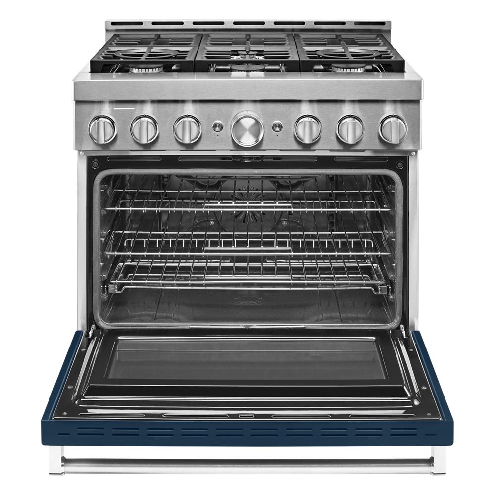 KitchenAid 36-in 6 burners 5.1-cu ft Convection Oven Freestanding Natural Gas Range ( Ink Blue )